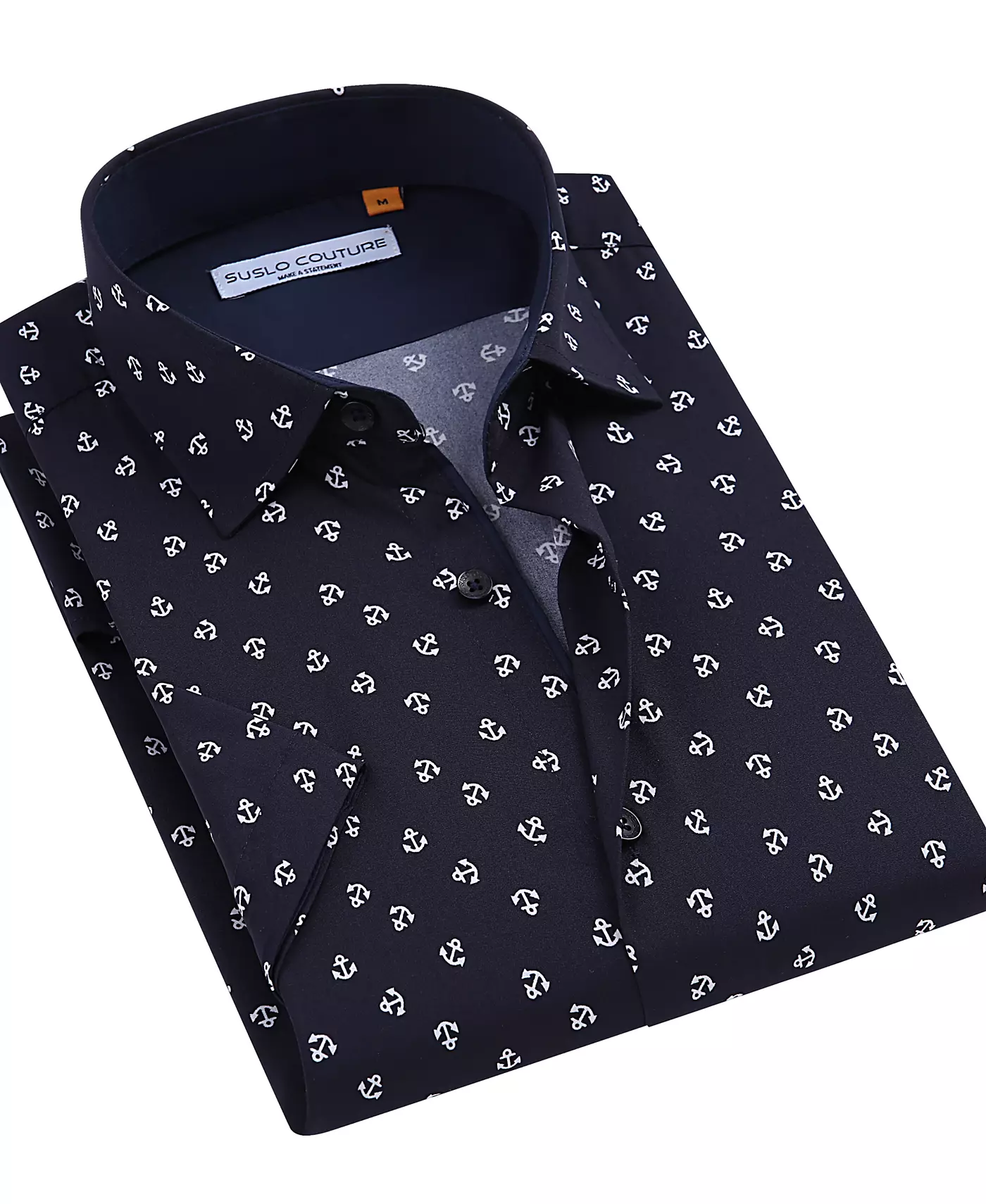 Мужская рубашка Suslo Couture Slim-Fit с геометрическим принтом для выступлений