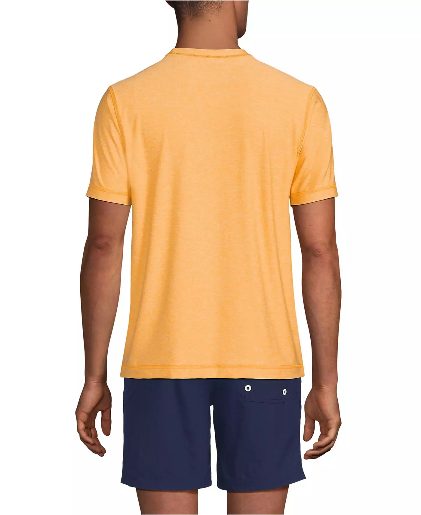 Мужская футболка Lands' End с коротким рукавом UPF 50 для плавания Rash Guard