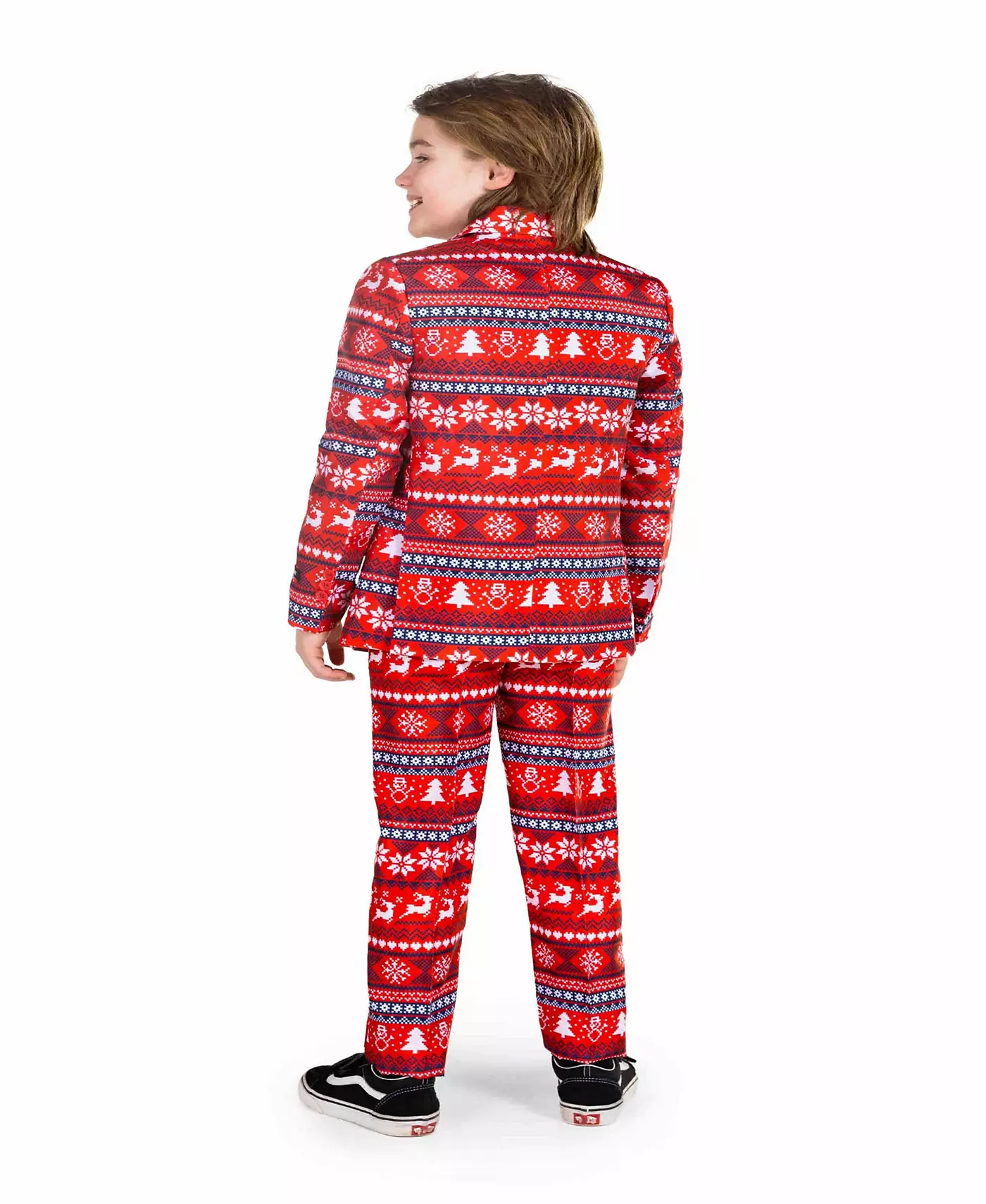 Suitmeister Little and Big Boys Christmas Nordic Pixel Red, комплект из 3 предметов