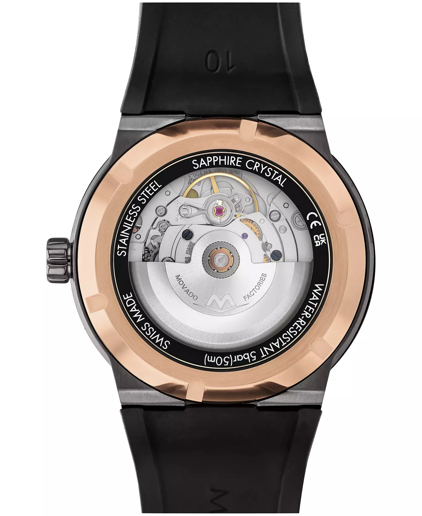 Мужские часы Movado Bold Fusion Automatic Swiss Auto Black Rubber 43.50MM