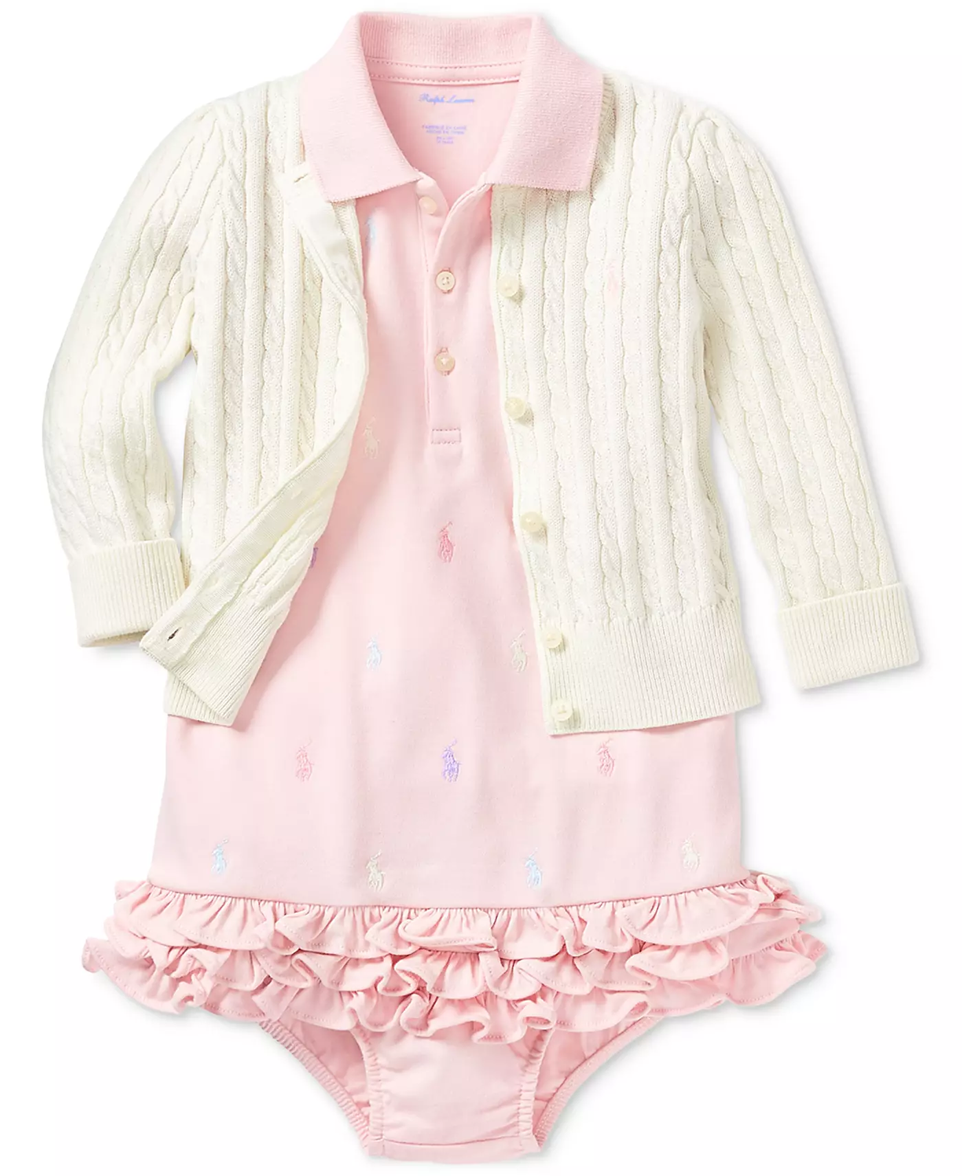 Polo Ralph Lauren Baby Girls Pony Идеальный ансамбль
