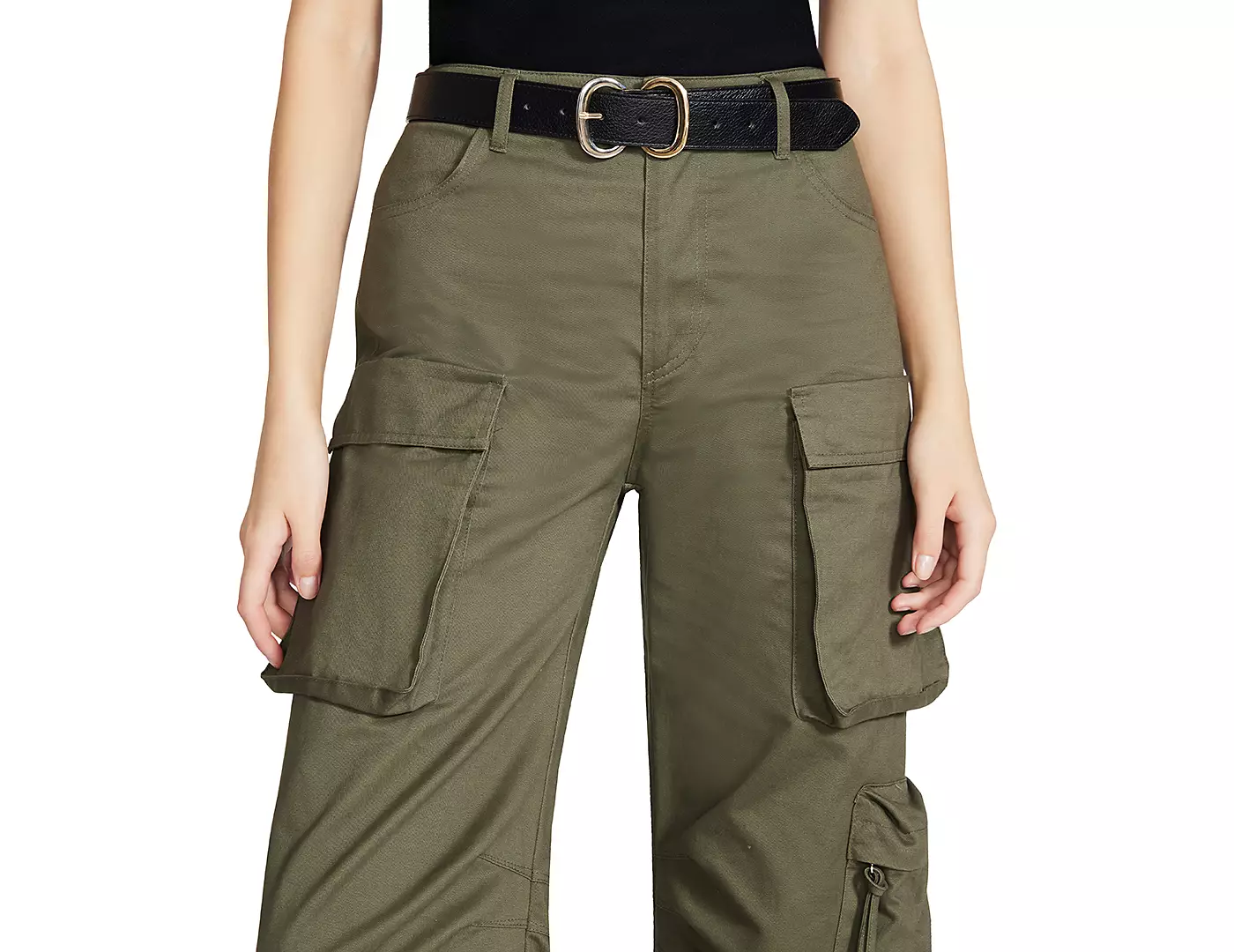 Женский двухцветный ремень Steve Madden с двойной пряжкой