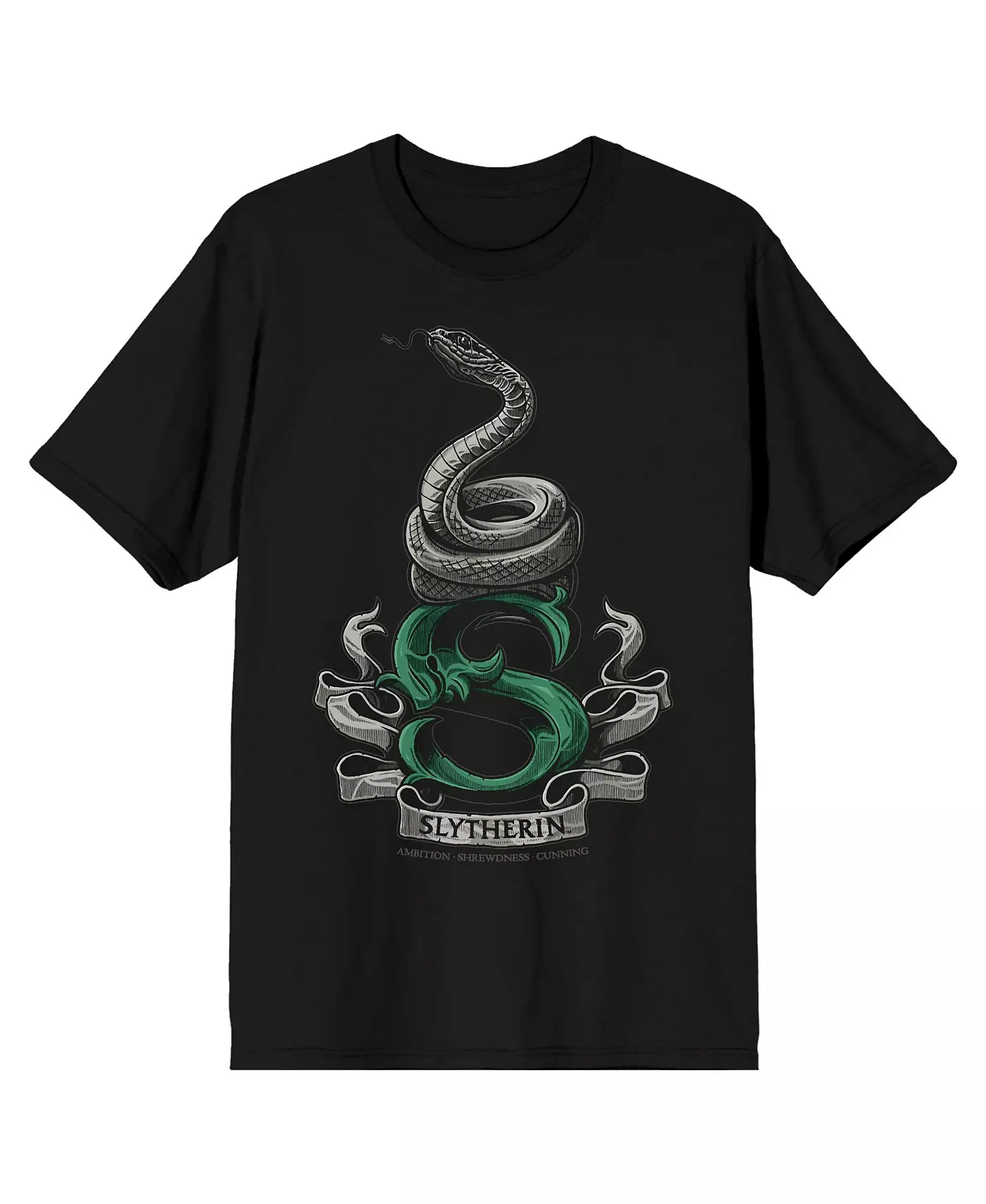 Мужская футболка Harry Potter Slytherin Snake черная-4XL