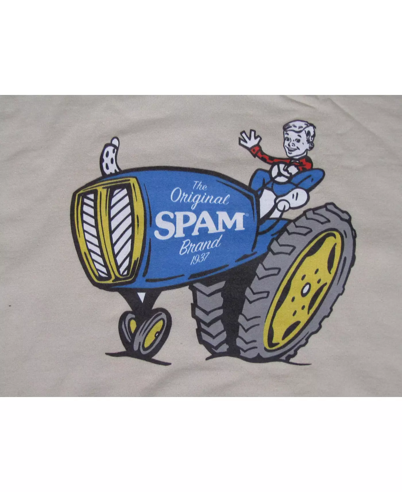 Мужская толстовка Spam Brand 1937 Boy And Tractor Sand - большой размер