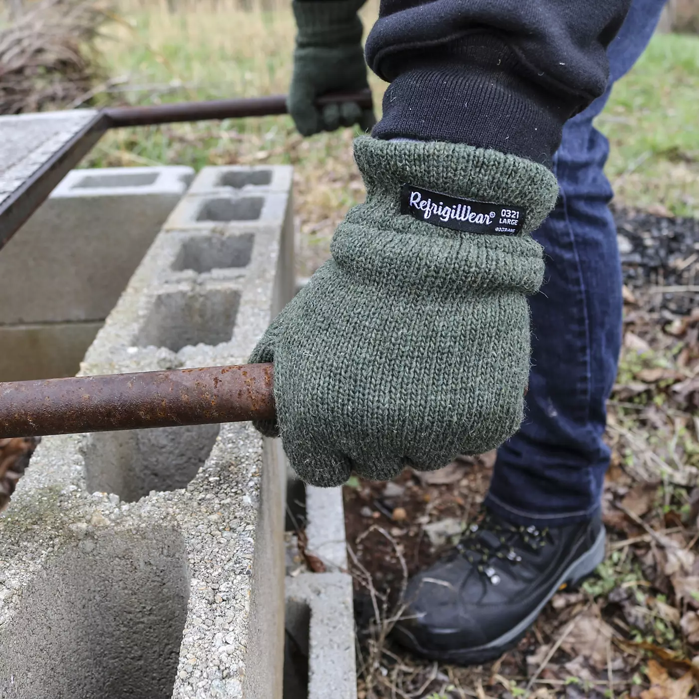 Мужские перчатки RefrigiWear Warm с флисовой подкладкой из утепленной шерсти Ragg