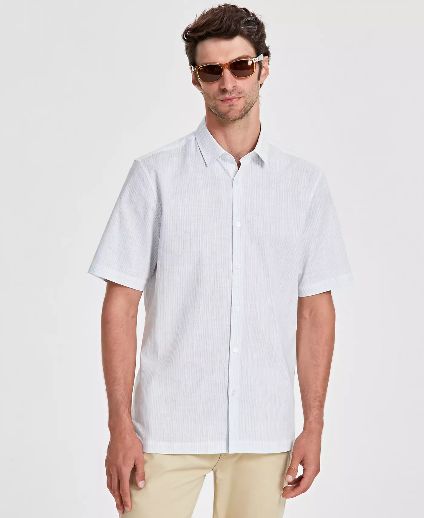 Мужская рубашка с коротким рукавом Alfani Lenny Maze, созданная для Macy's