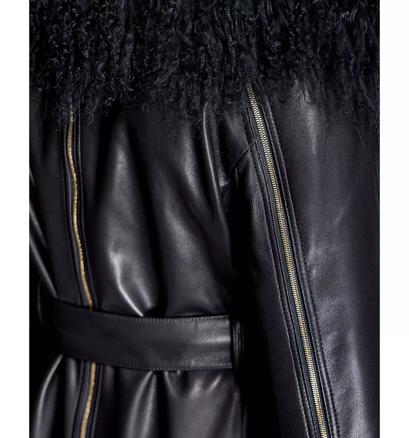 Женское кожаное пальто Julia & Stella By Maximilian с отделкой из овчины