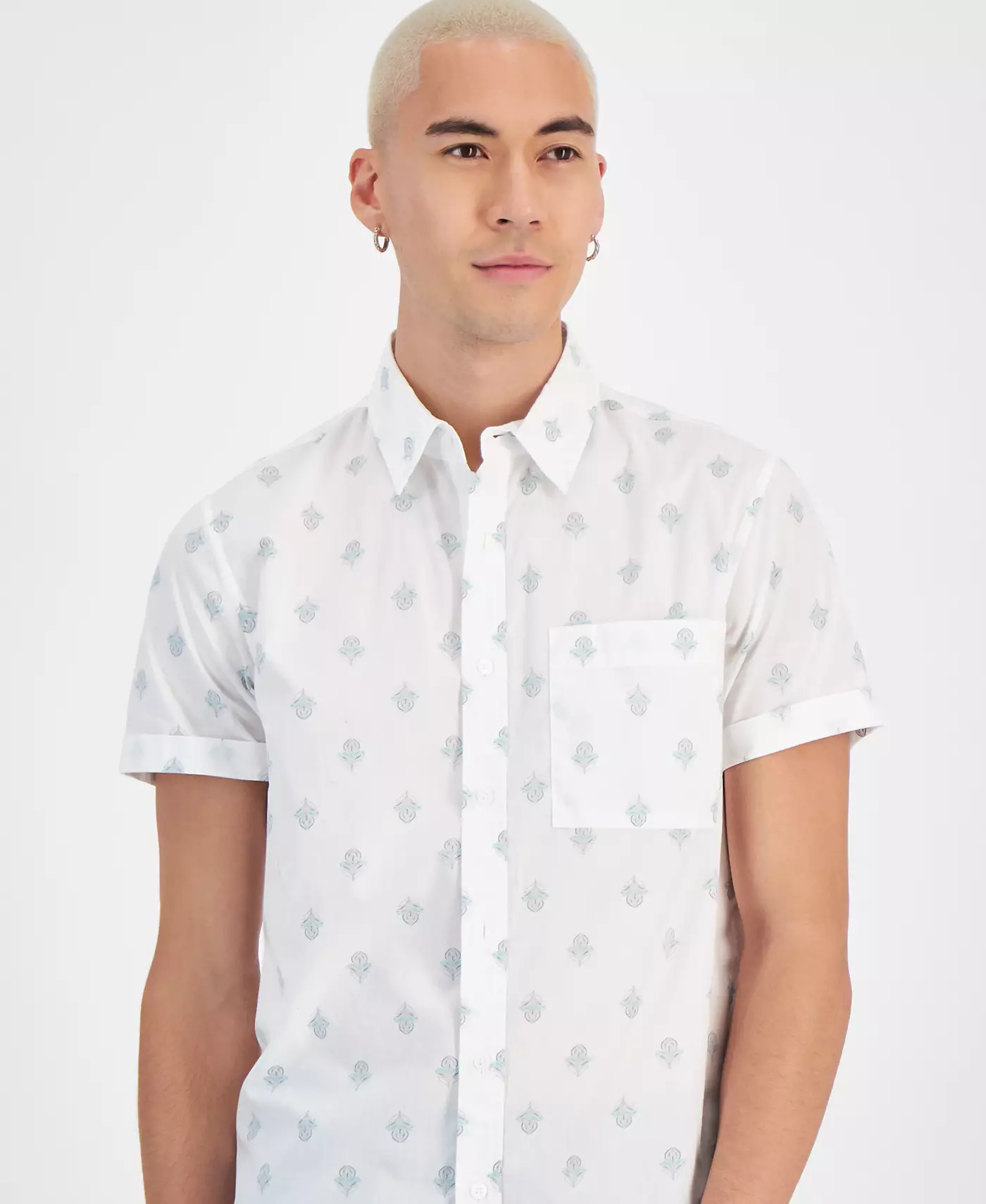 Мужская рубашка с коротким рукавом с принтом Sun + Stone Jim, созданная для Macy's