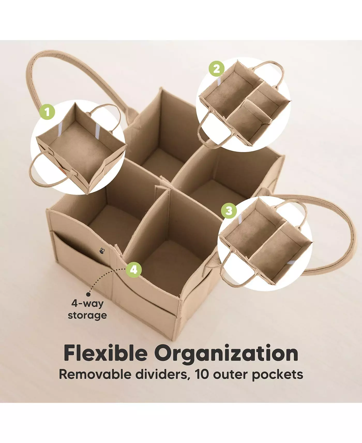 KeaBabies Оригинальный органайзер для детских подгузников, большой органайзер для хранения вещей в детской комнате, пеленальный столик