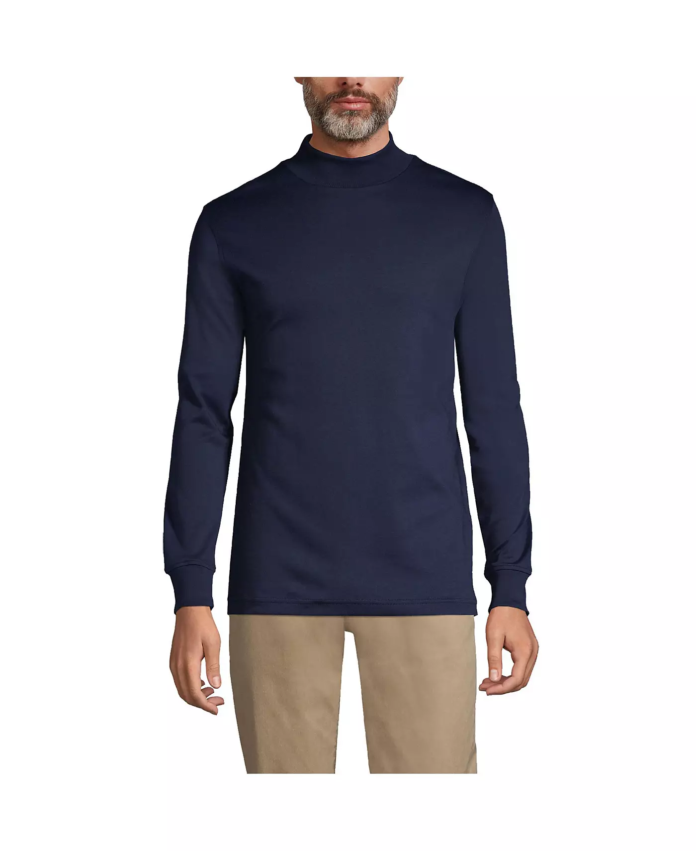 Lands' End Big & Tall Хлопок Supima Mock Водолазка
