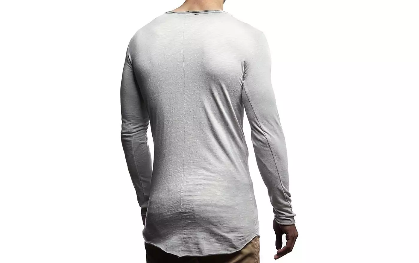 Мужская футболка Leif Nelson Slim Fit CrewNeck Long T-Shirt | Классическая стильная футболка с длинными рукавами и круглым вырезом