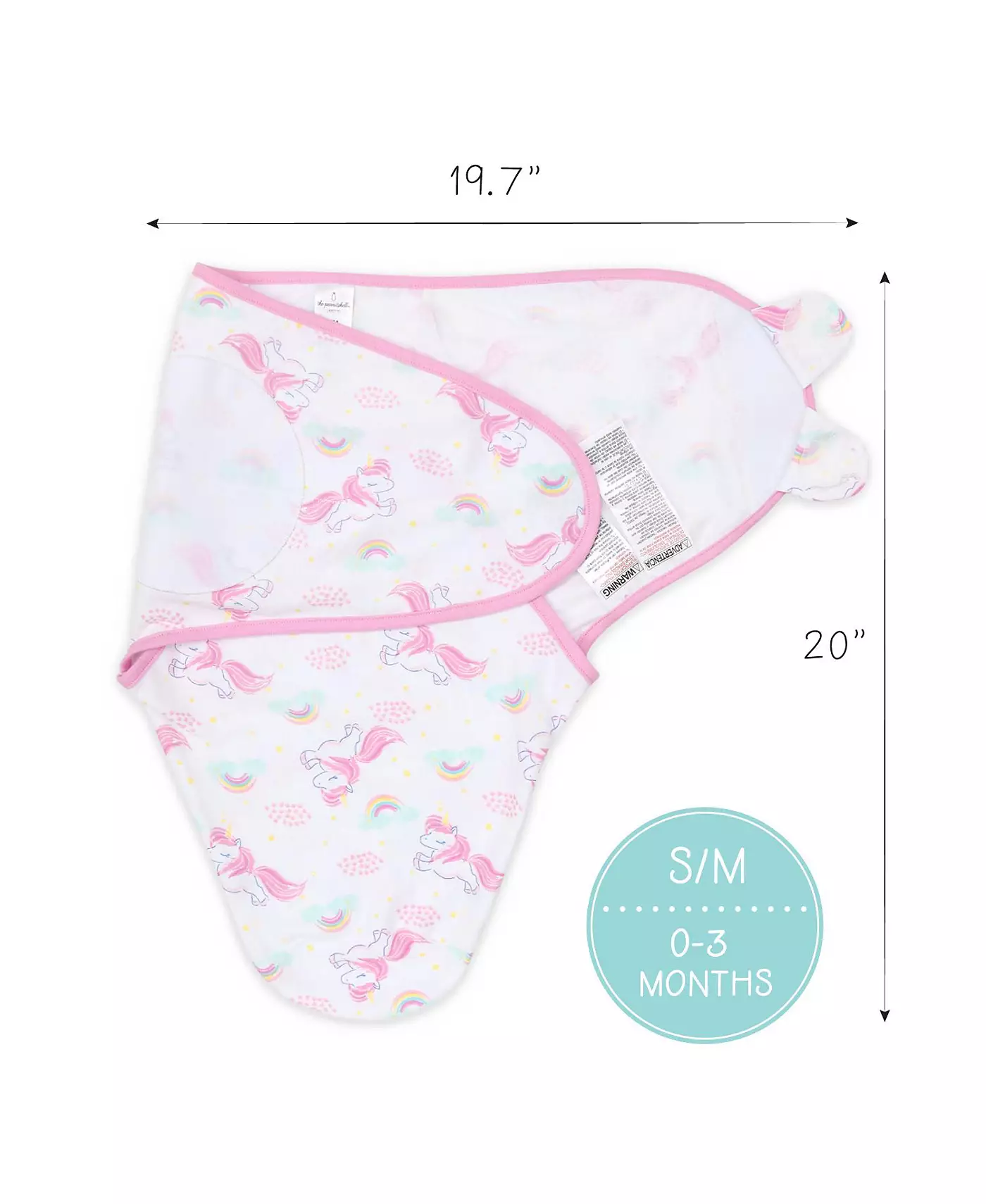 Пеленки для новорожденных девочек Peanutshell, набор из 3 штук, цвет Rainbow Unicorn