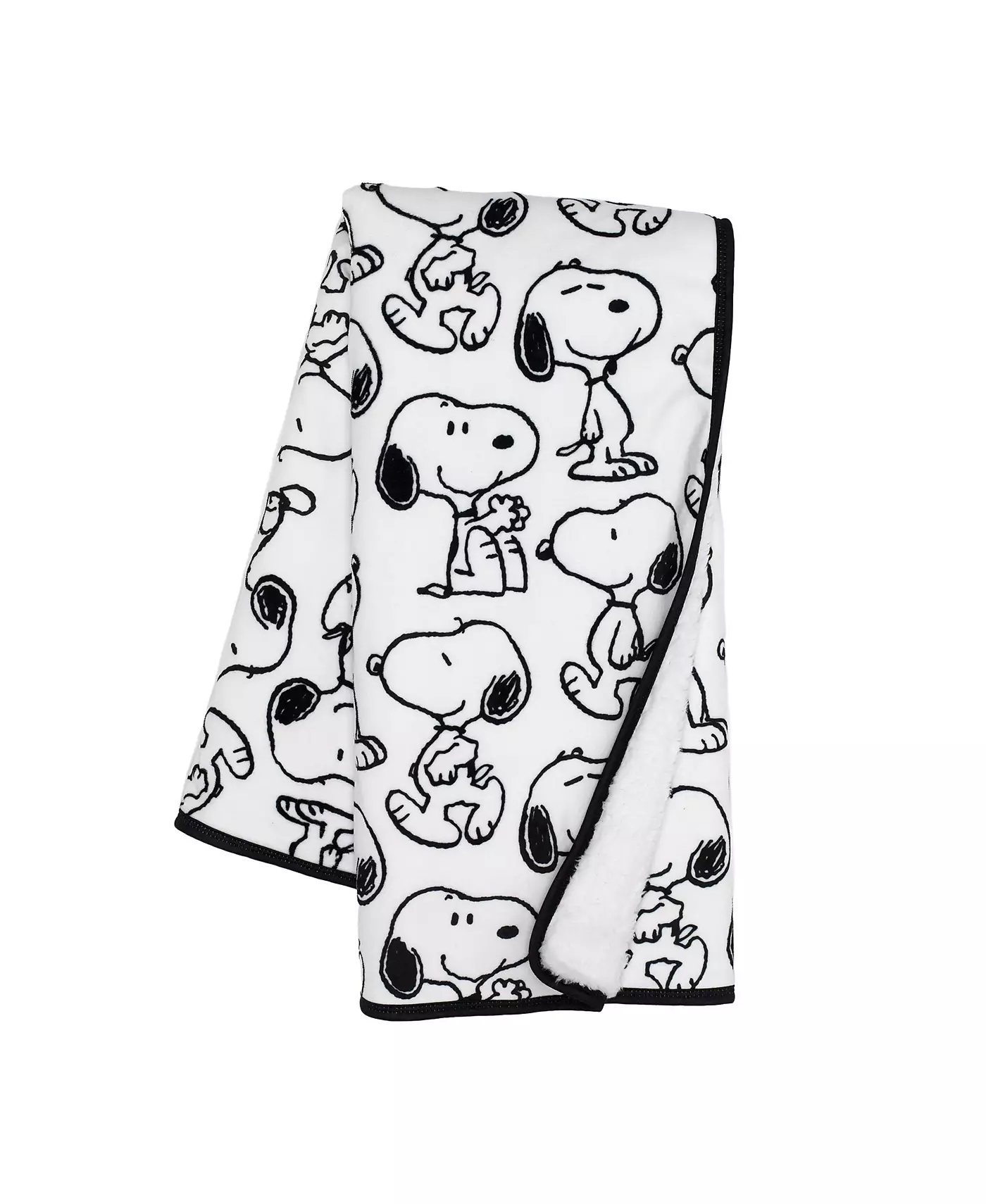Одеяло для малышей Lambs & Ivy Classic Snoopy Minky and Sherpa - белое/черное