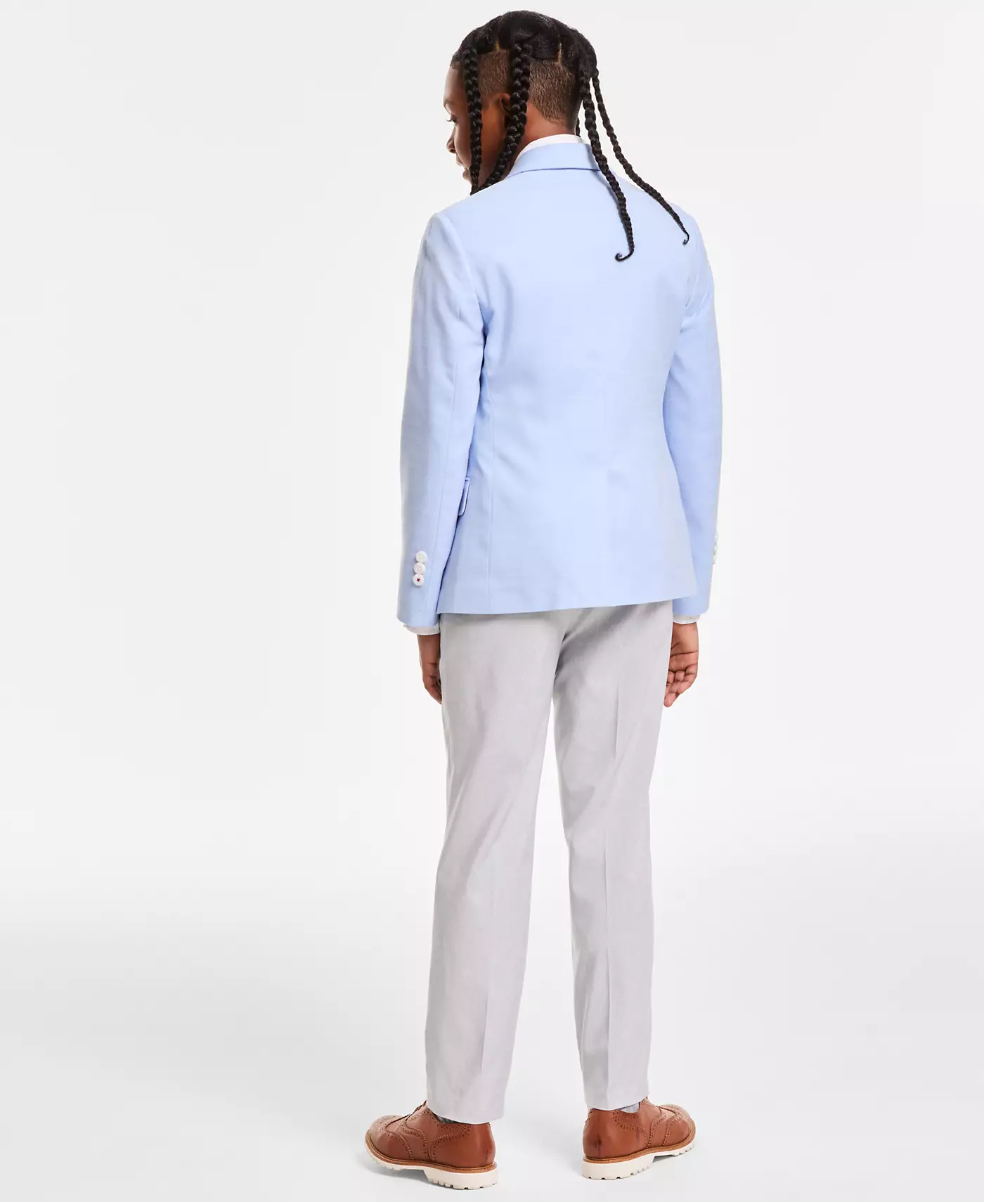 Спортивное пальто Tommy Hilfiger Big Boys Stretch, рубашка Stretch Geo-Print, фактурный однотонный предварительно завязанный галстук и гибкие эластичные тренировочные брюки