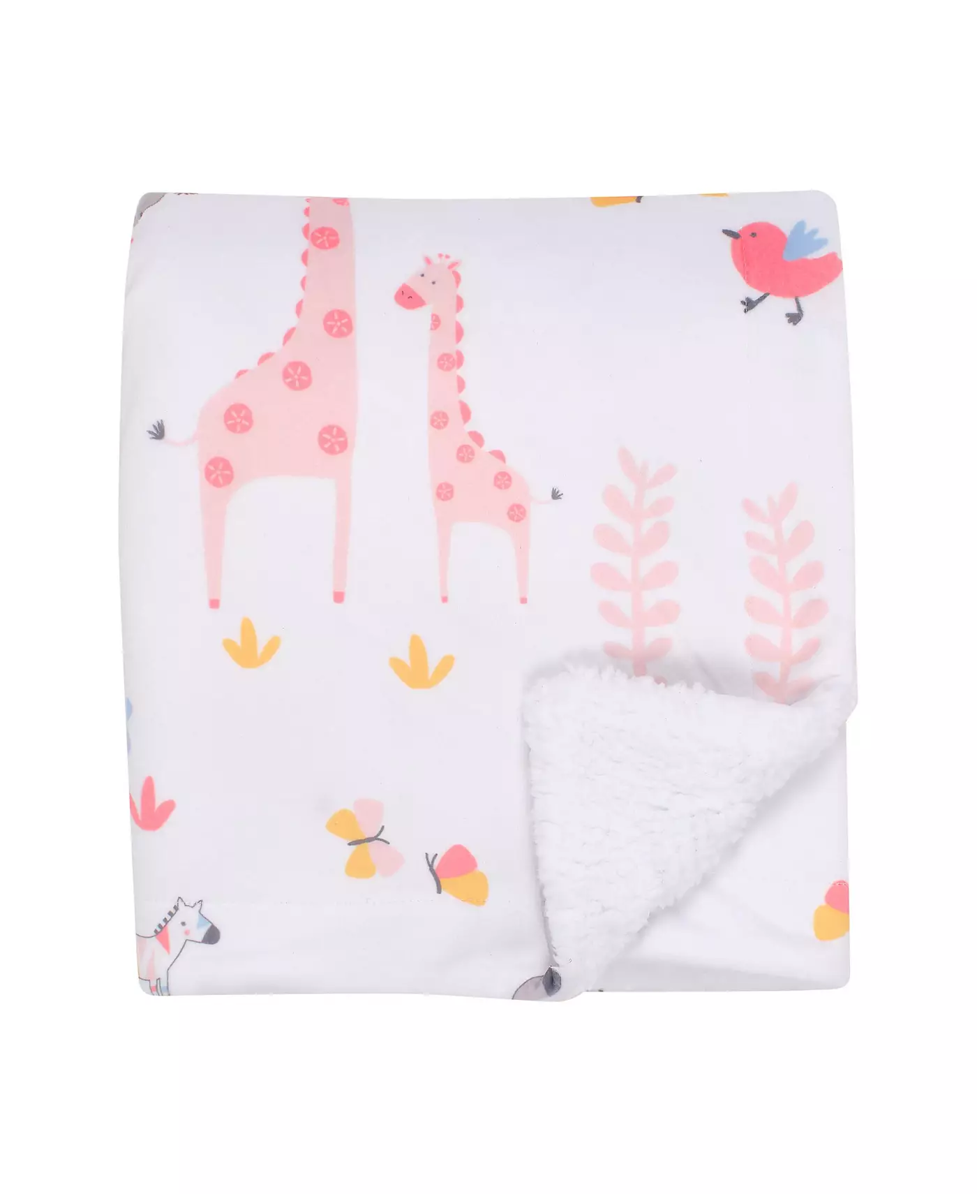 Мягкое детское одеяло Lambs & Ivy Jazzy Jungle White Fleece Safari Animals