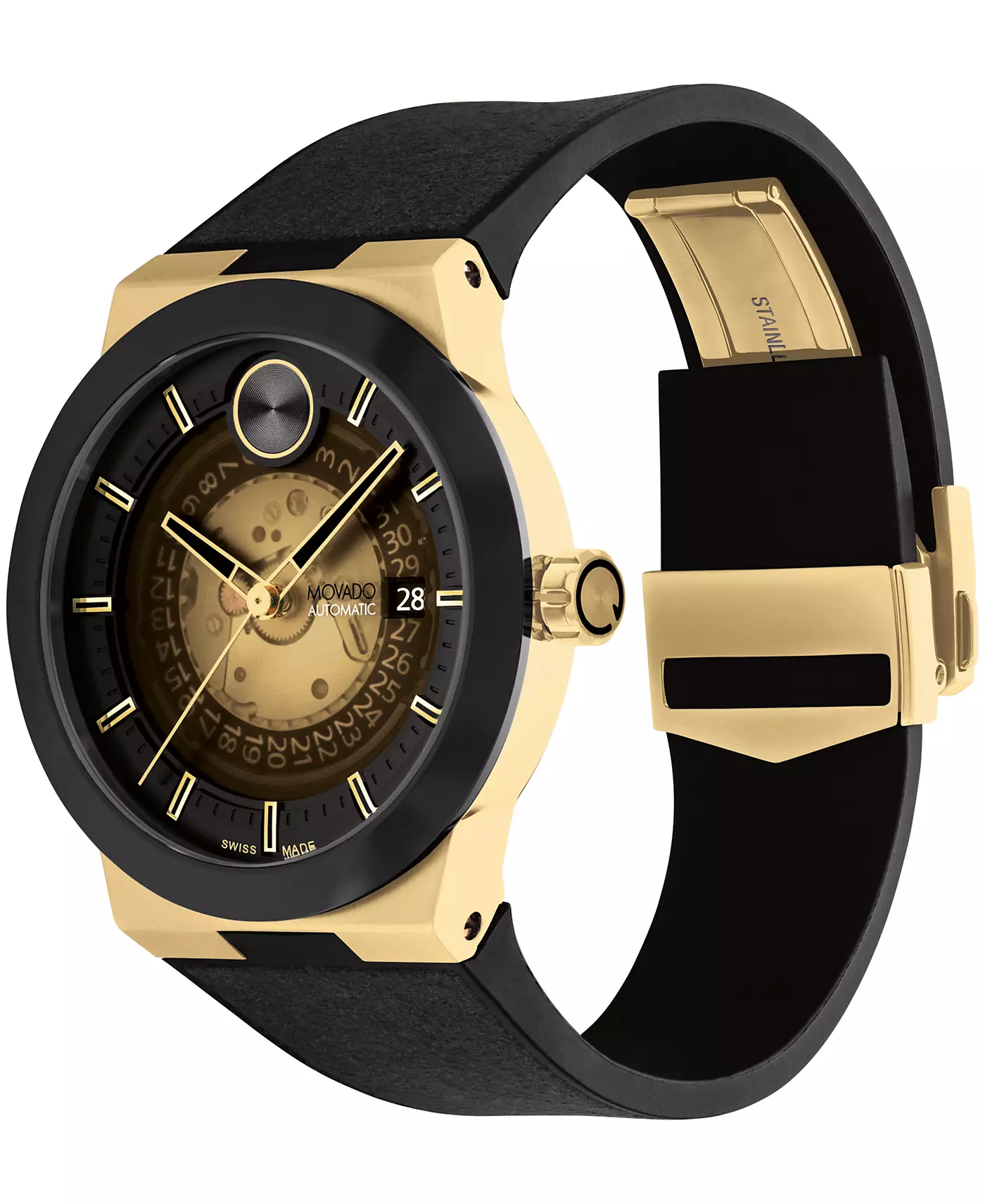 Мужские часы Movado Bold Fusion Automatic Swiss Auto Anthracite Fabric 43.50MM