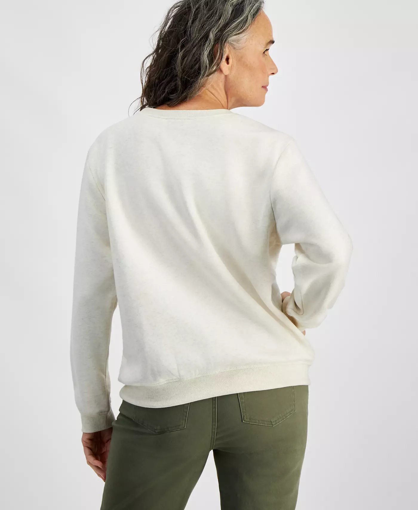 Style & Co Petite флисовая толстовка с круглым вырезом и длинными рукавами