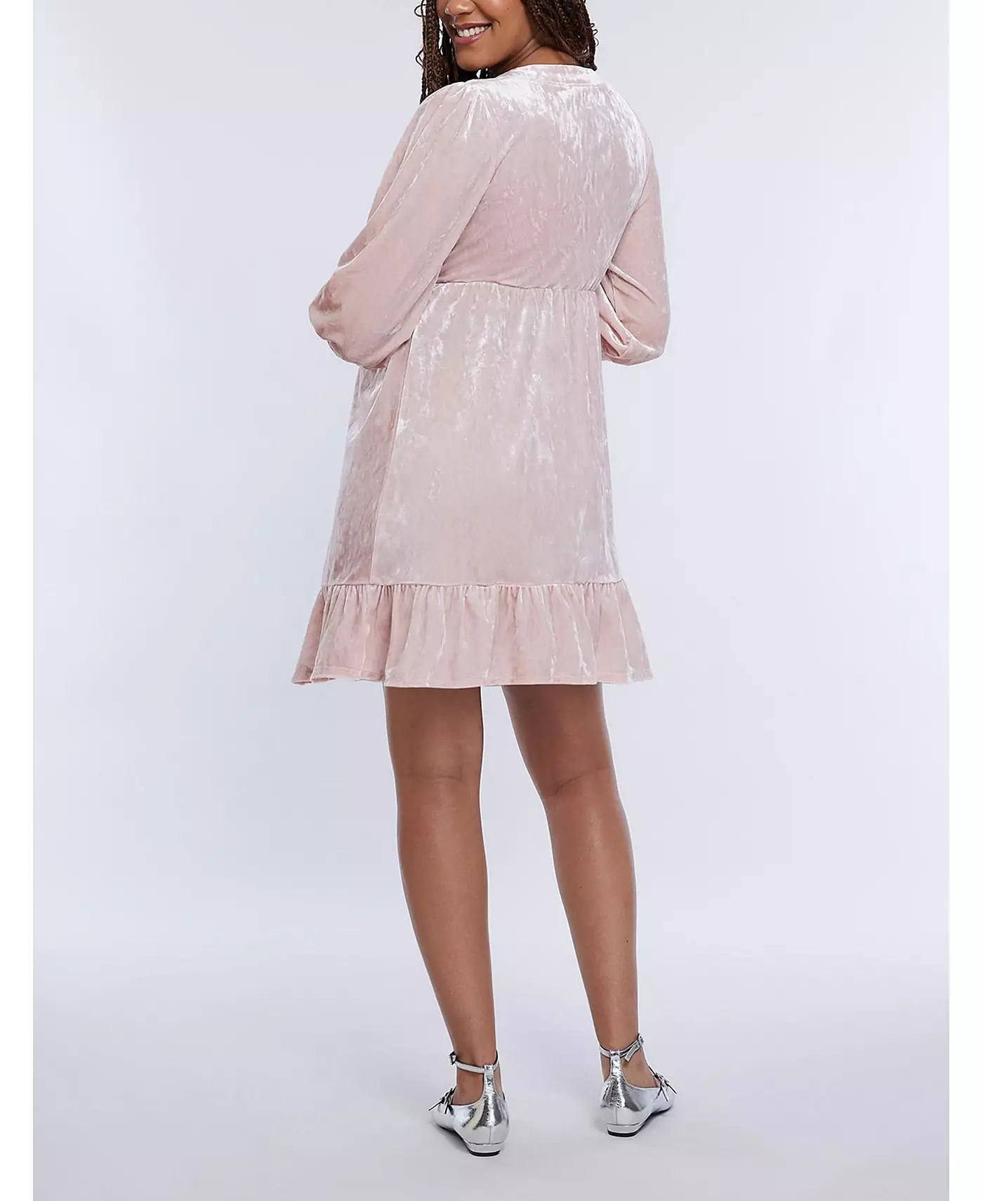 Материнство Материнство Женское Платье Babydoll с V-образным вырезом и оборками по подолу для беременных - Материнство Материнство