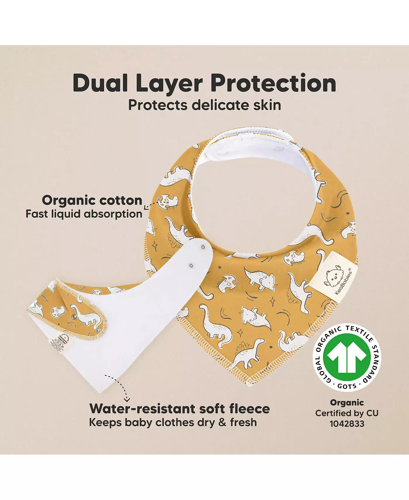 KeaBabies 8pk Детские нагрудники-банданы, детские слюнявчики для девочек, мальчиков, детские нагрудники для младенцев, новорожденных