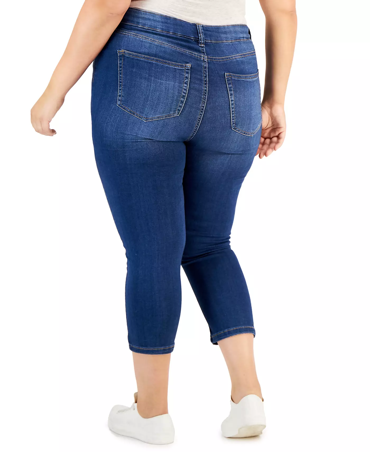 Знаменитые розовые модные укороченные узкие джинсы больших размеров