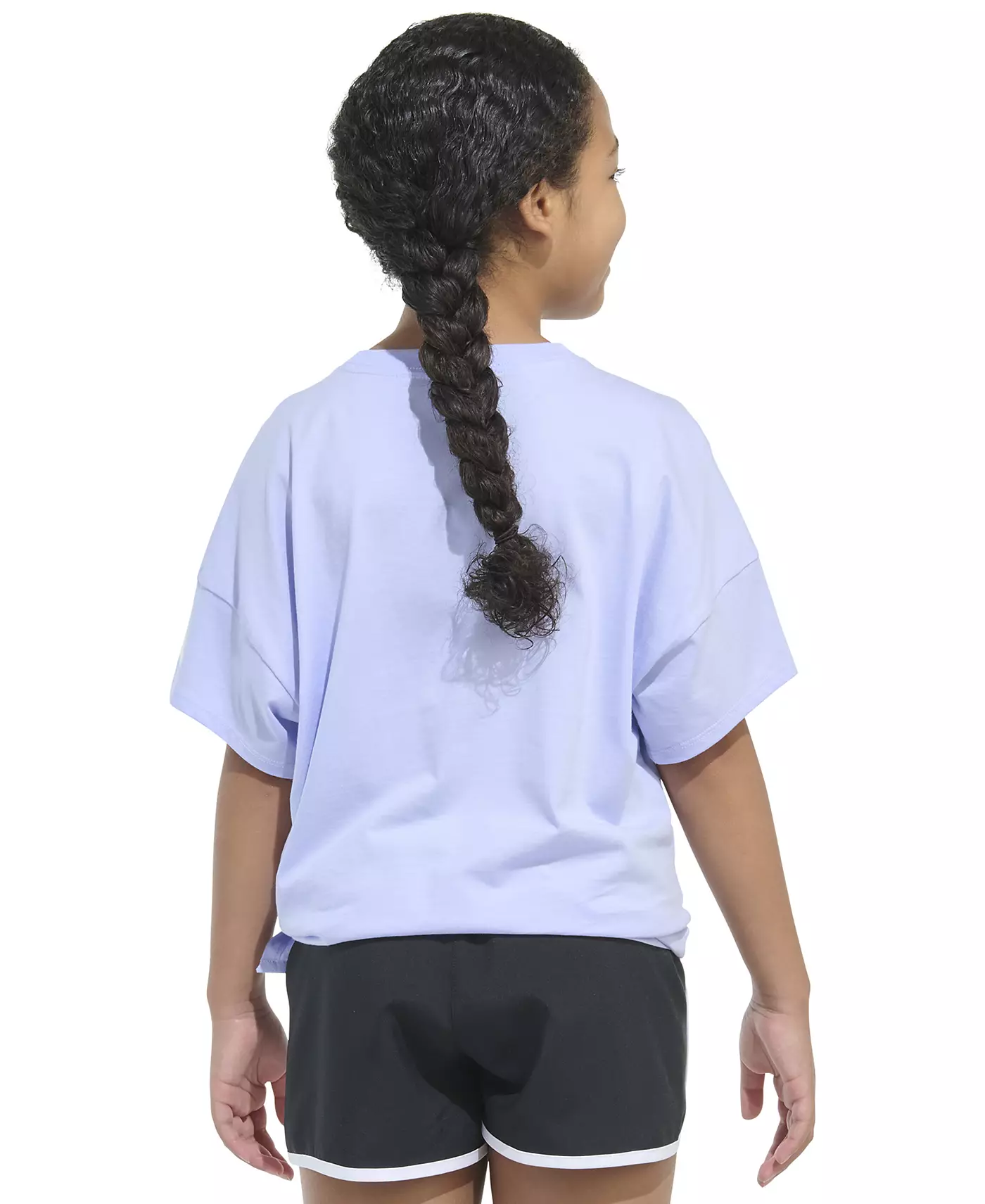 Футболка adidas Big Girls с короткими рукавами и завязками спереди из хлопка