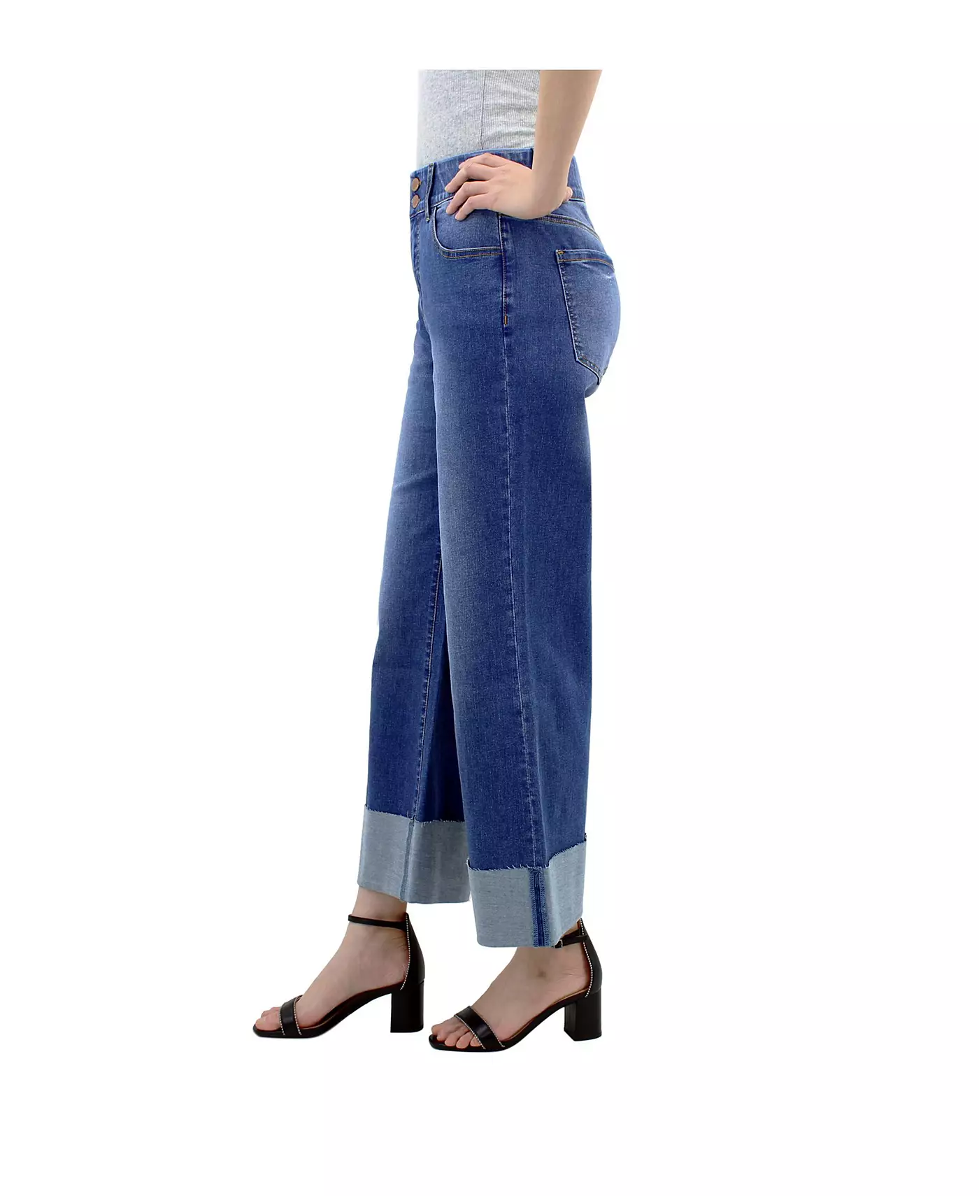 Женские джинсы Indigo Poppy с широкими манжетами и пятью карманами