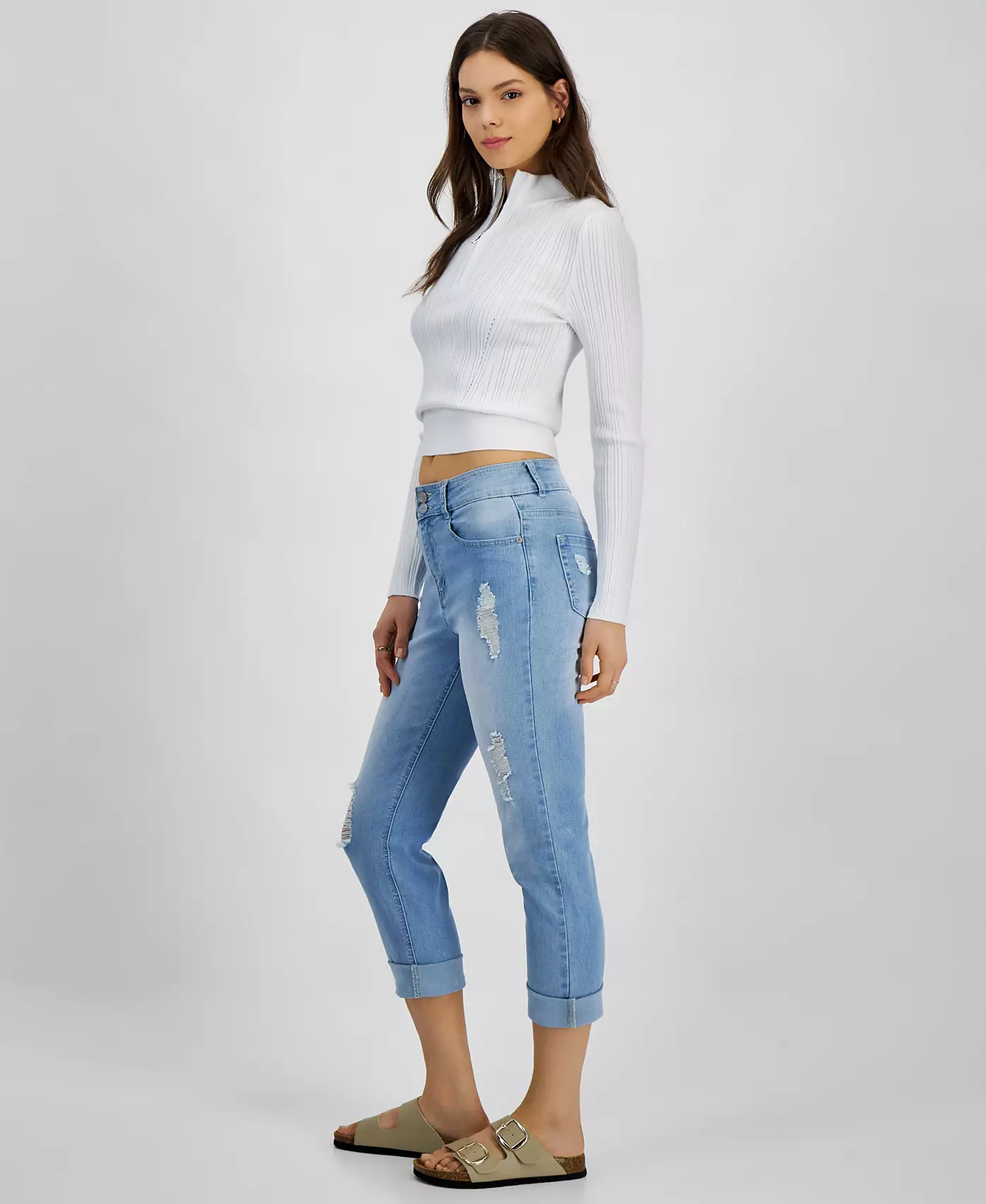 Укороченные узкие джинсы средней посадки Dollhouse Juniors