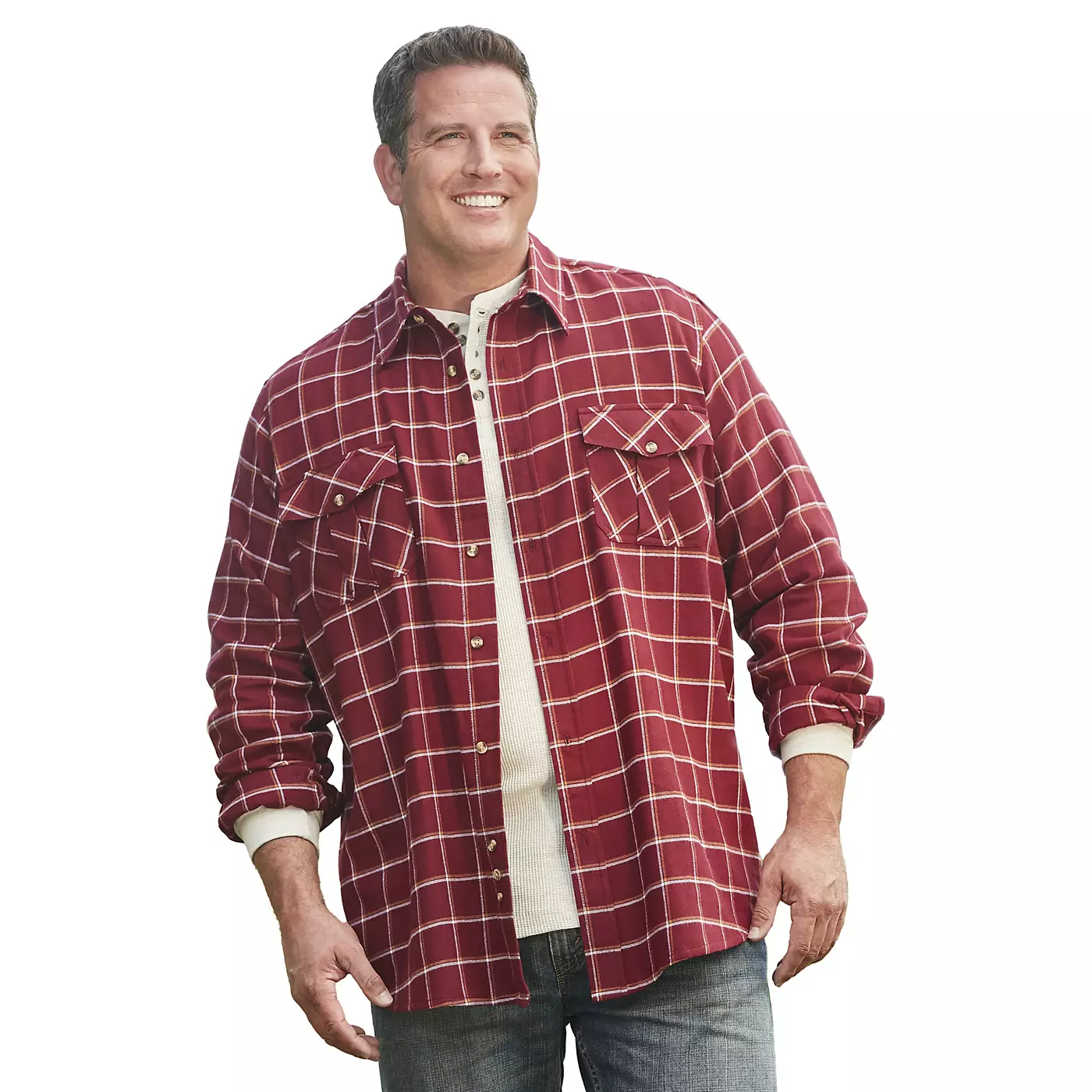 Рубашка из фланели KingSize Big & Tall Signature Plaid