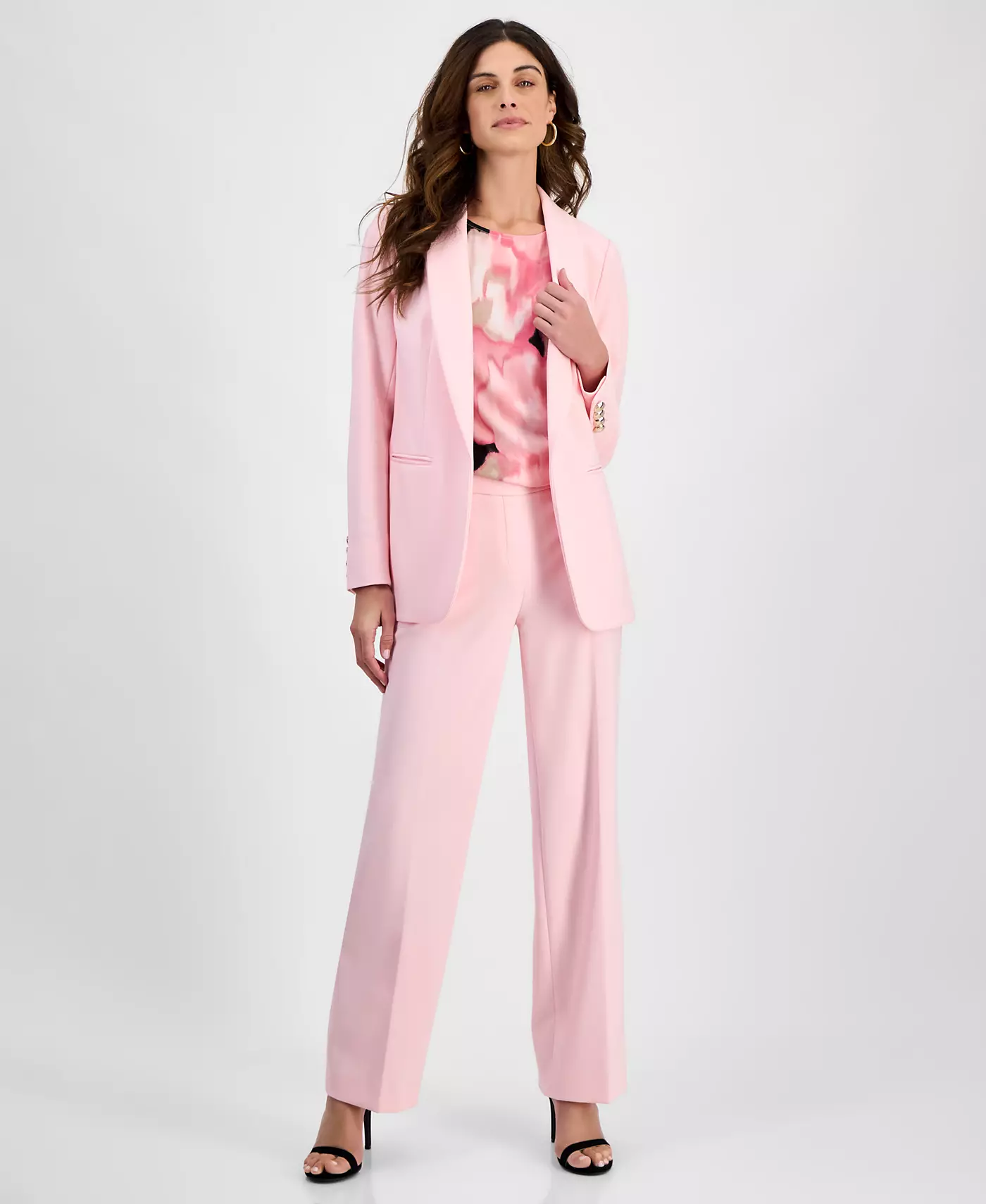 Блузка Anne Klein в горошек с вырезом-лодочкой