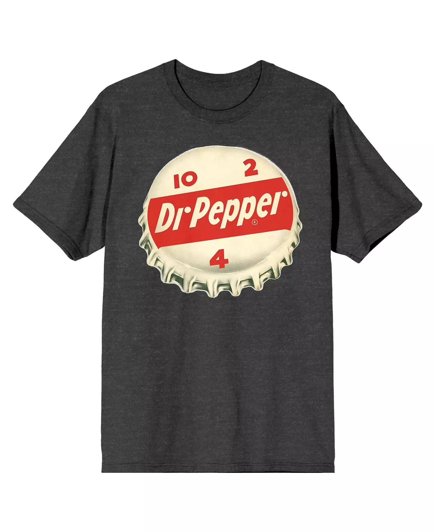 Мужская футболка Dr. Pepper Retro Bottle Cap Logo Charcoal Heather Graphic Tee-Small