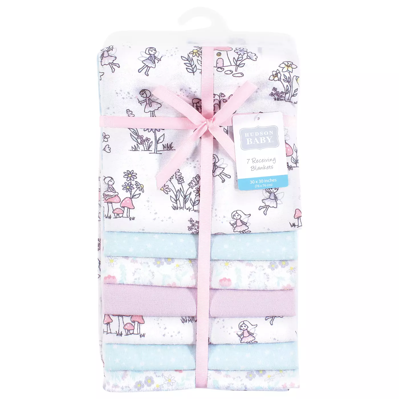Комплект одеял для новорожденных девочек Hudson Baby из хлопка и полиэфирной фланели, Garden Fairies, один размер