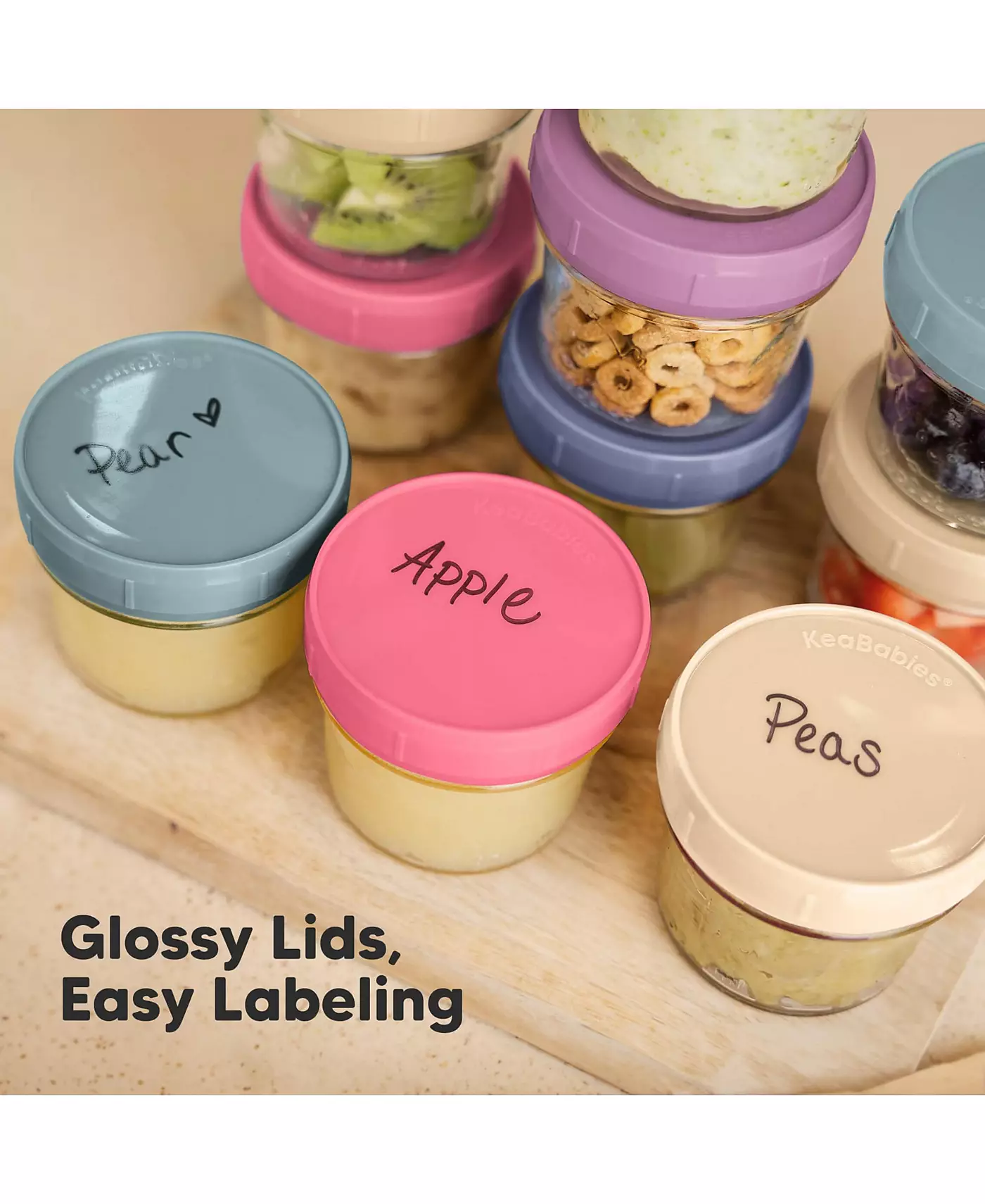 Контейнеры для хранения детского питания KeaBabies 12 шт., 4 унции, герметичные, стеклянные банки для детского питания без содержания бисфенола А для кормления