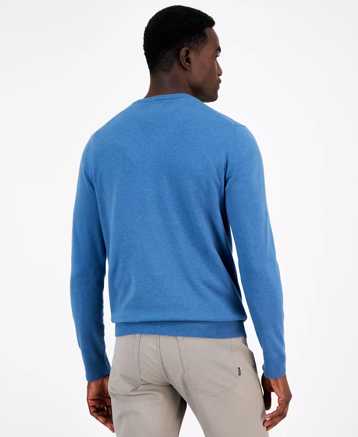 Мужской однотонный хлопковый свитер Alfani с V-образным вырезом, созданный для Macy's