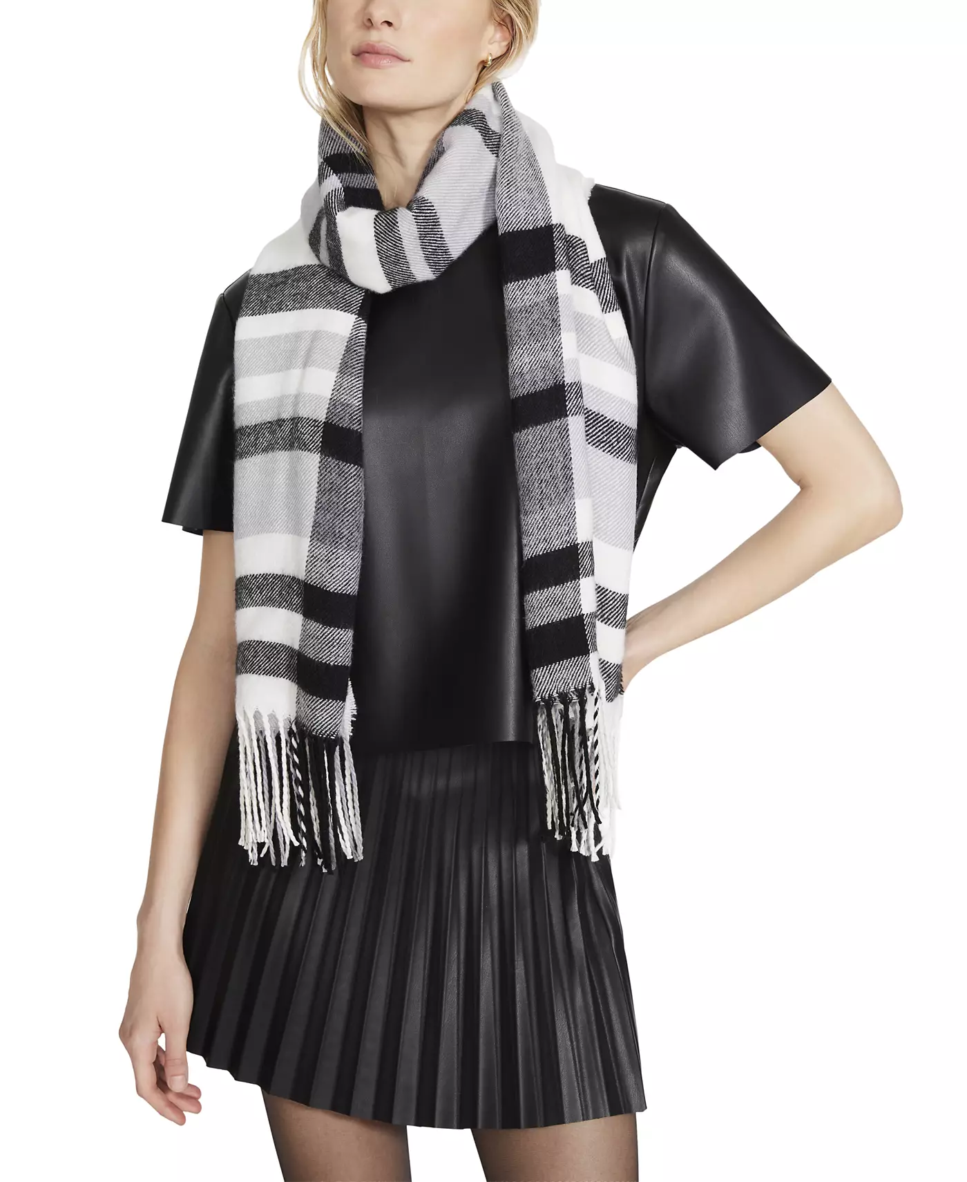 Женский клетчатый шарф Steve Madden Placement