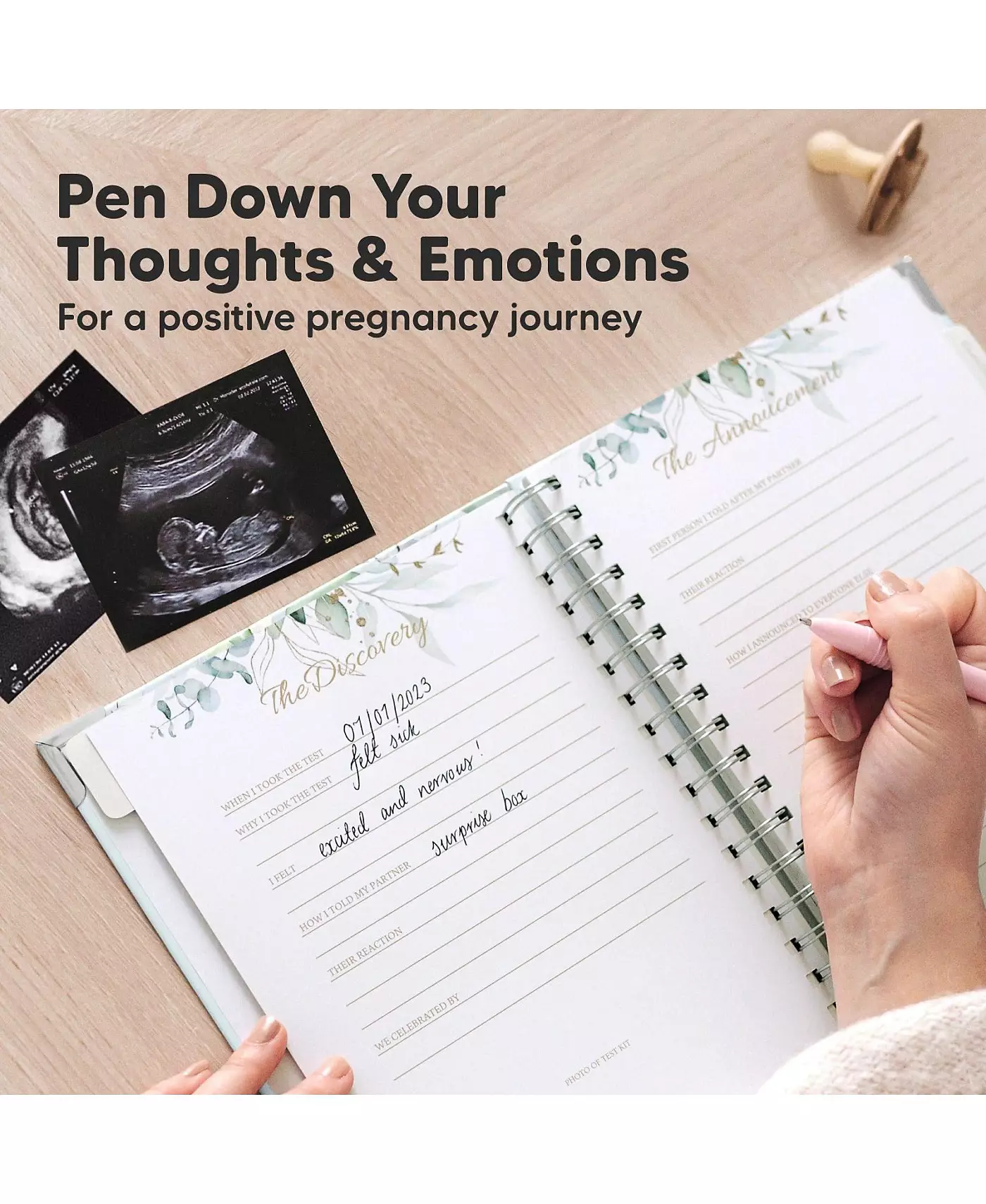 Книга-памятка для дневника беременности KeaBabies: Inspire, 90 страниц в твердом переплете, дневники беременности для мам, готовящихся стать мамочками впервые