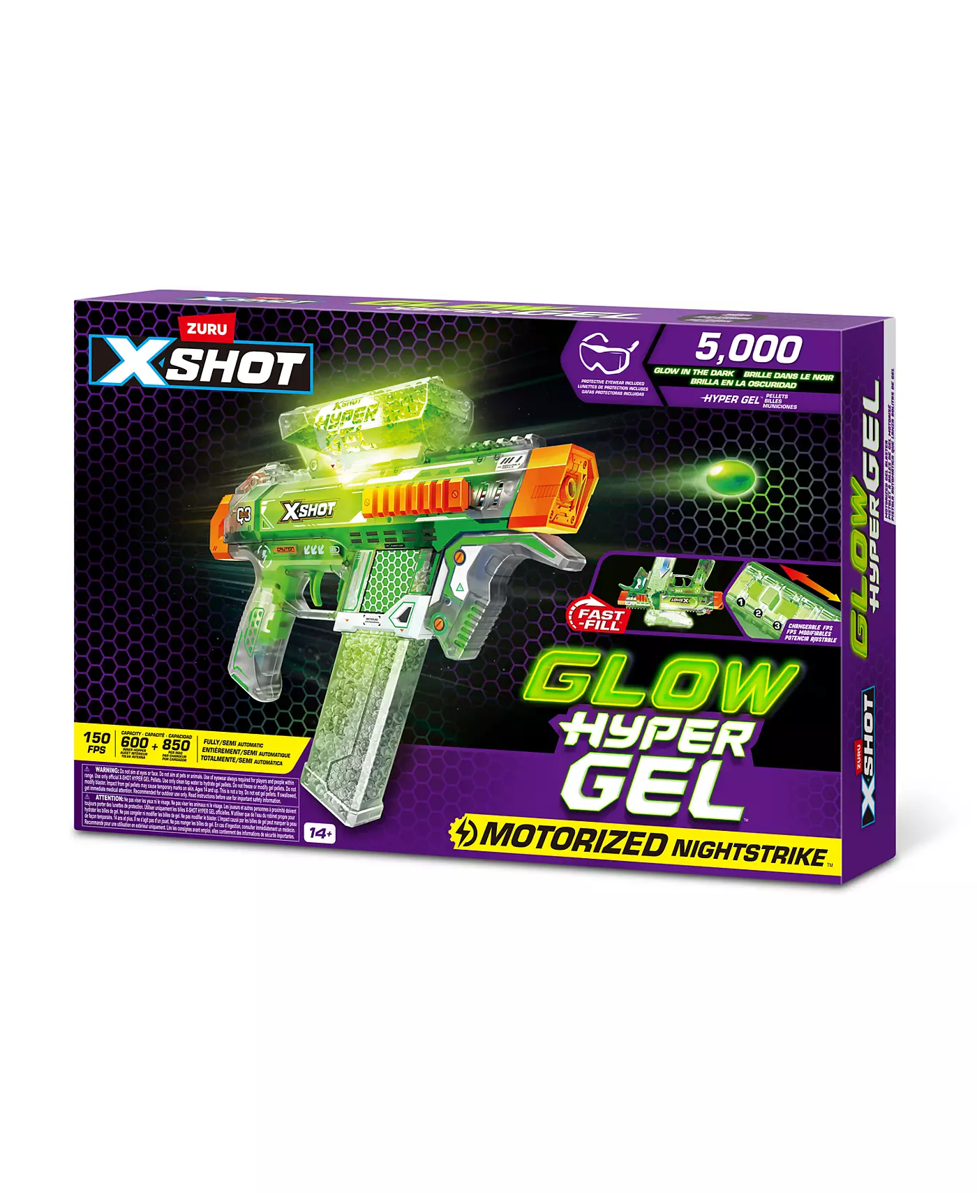 X-Shot Hyper Gel светящийся в темноте бластер