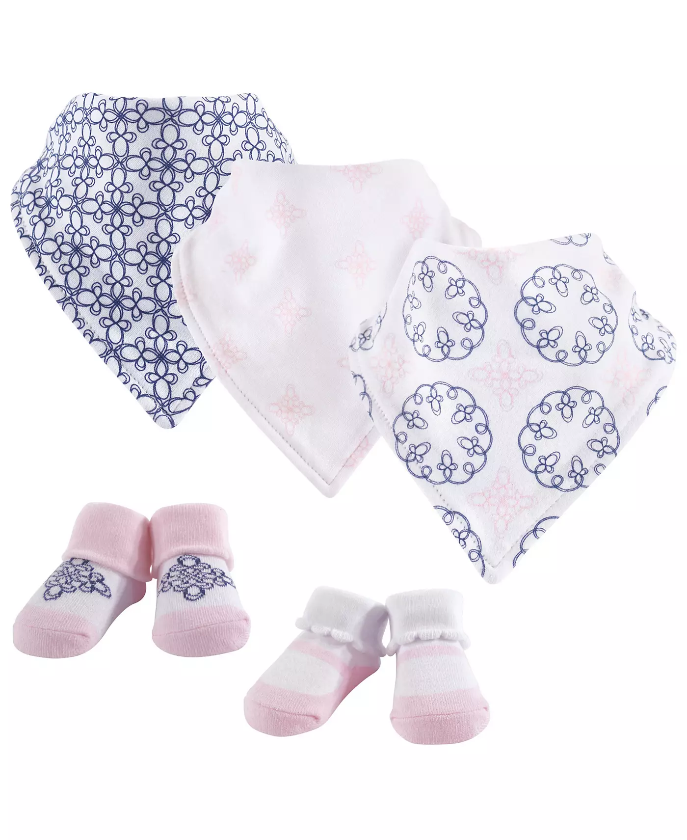 Хлопковые нагрудники и носки для девочек Yoga Sprout Baby Girl, 5 шт.