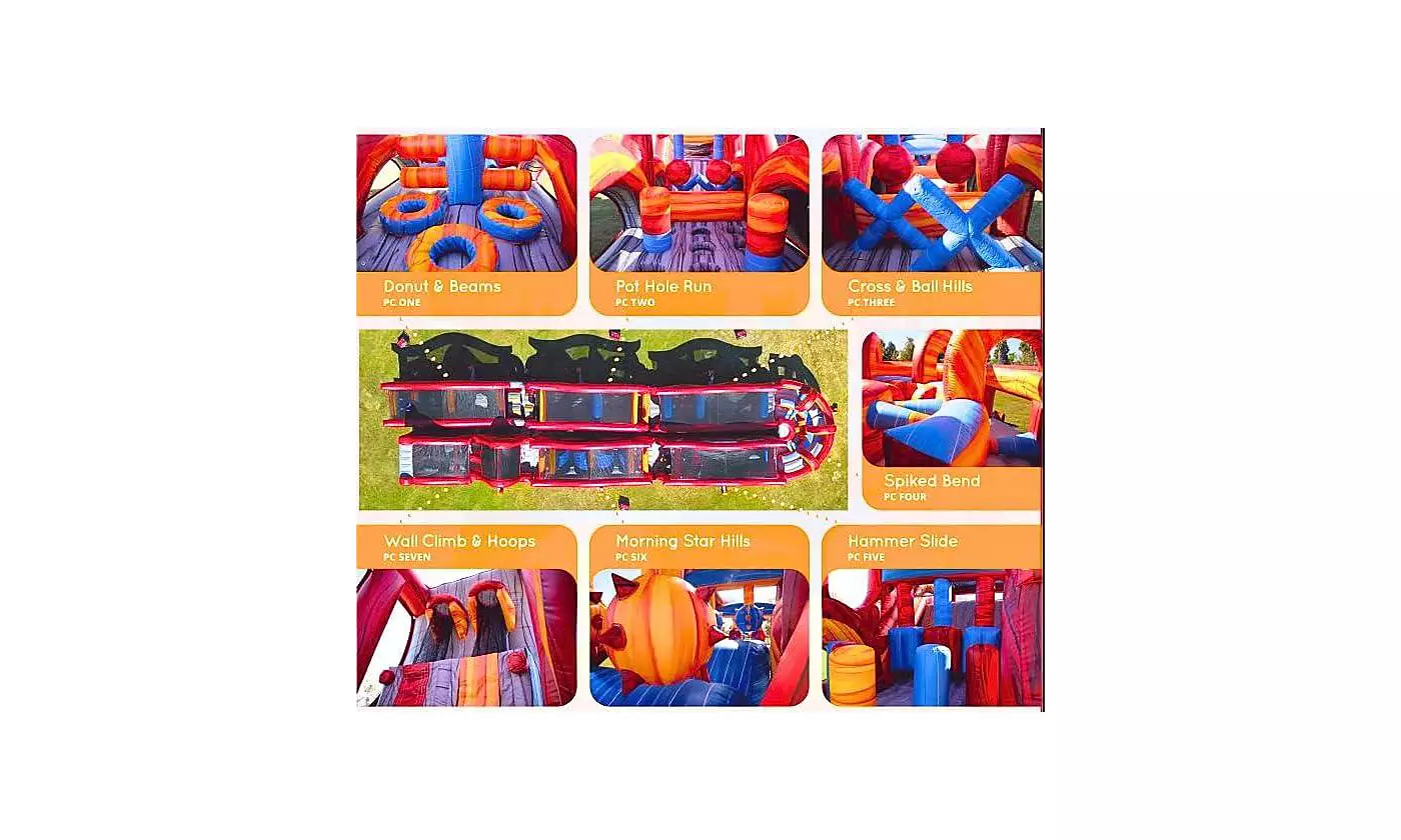 Jumporange Shadow - надувной батут с полосой препятствий для детей и взрослых с нагнетателем, коммерческий класс, всплывающие батуты, для использования на открытом воздухе и в помещении, качество проката - (часть 2)