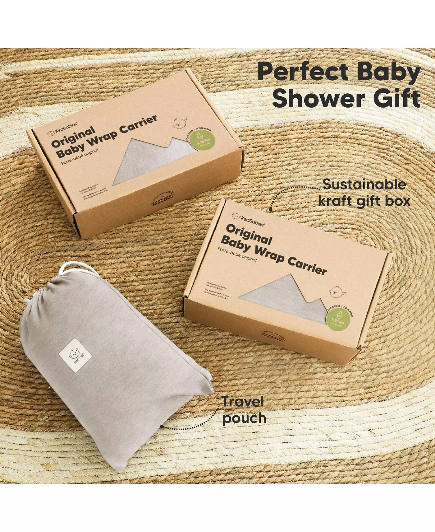 KeaBabies Original Baby Wraps Carrier, Baby Sling Carrier, Stretchy Infant Keng для новорожденных, малышей