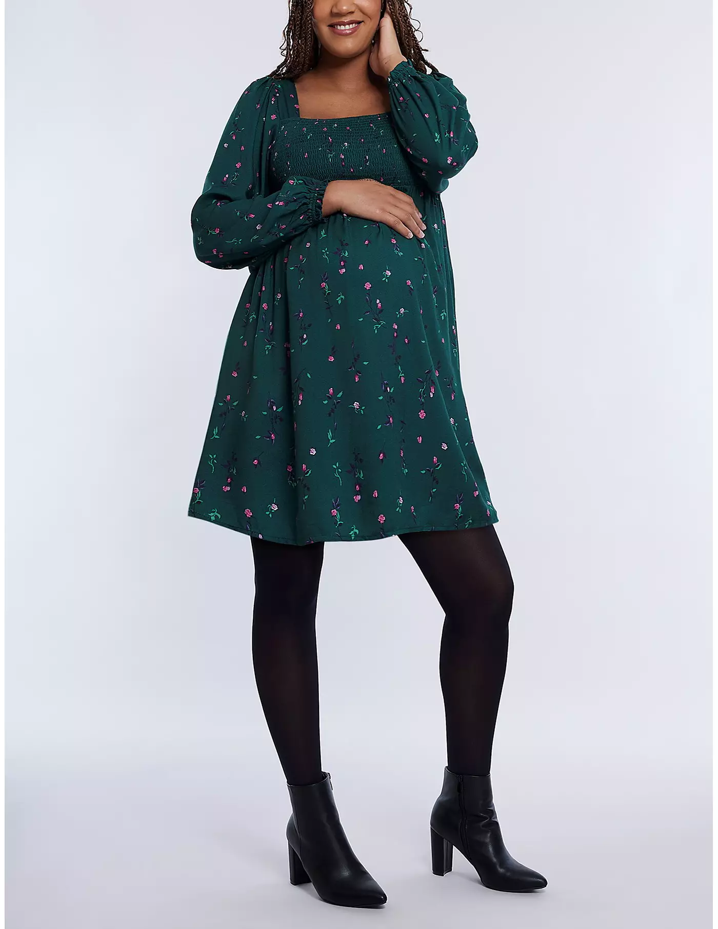 Материнство для беременных женское платье-бэбидолл с длинными рукавами и сборками - Материнство для беременных