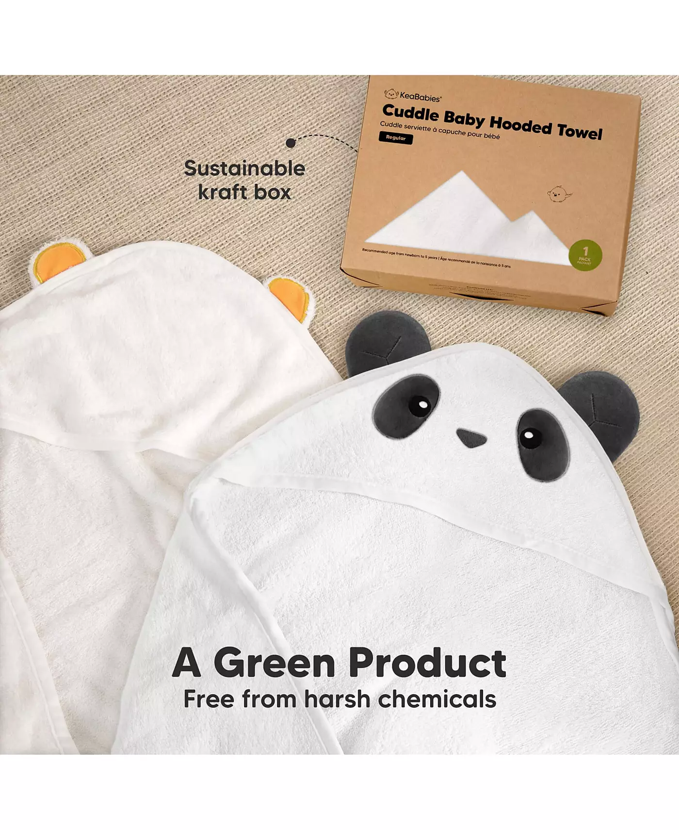 Полотенце с капюшоном KeaBabies Cuddle Baby, органическое детское банное полотенце, детские полотенца с капюшоном, детское пляжное полотенце для новорожденных, для детей