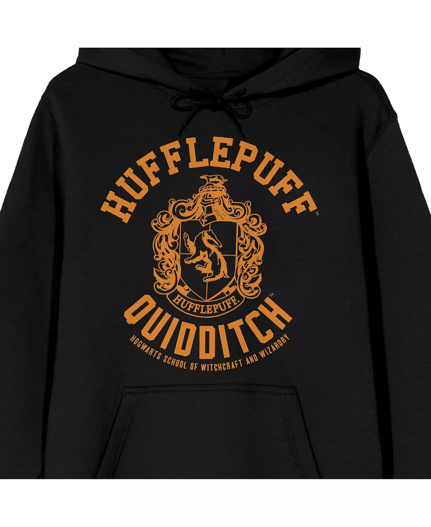 Мужская толстовка с капюшоном и длинным рукавом Harry Potter Hufflepuff Quidditch Crest, черная, для взрослых, размер S