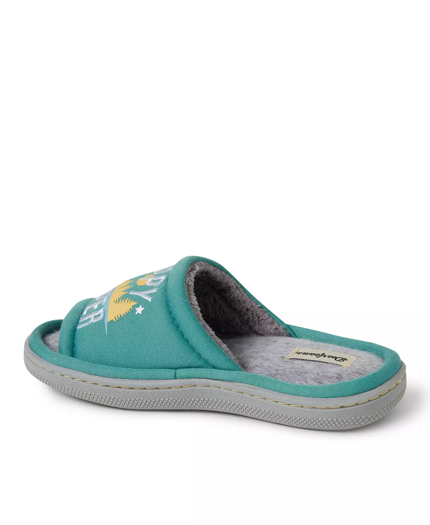 Dearfoams Kids Lennox Happy Camper Knit Shower Slide Домашние тапочки
