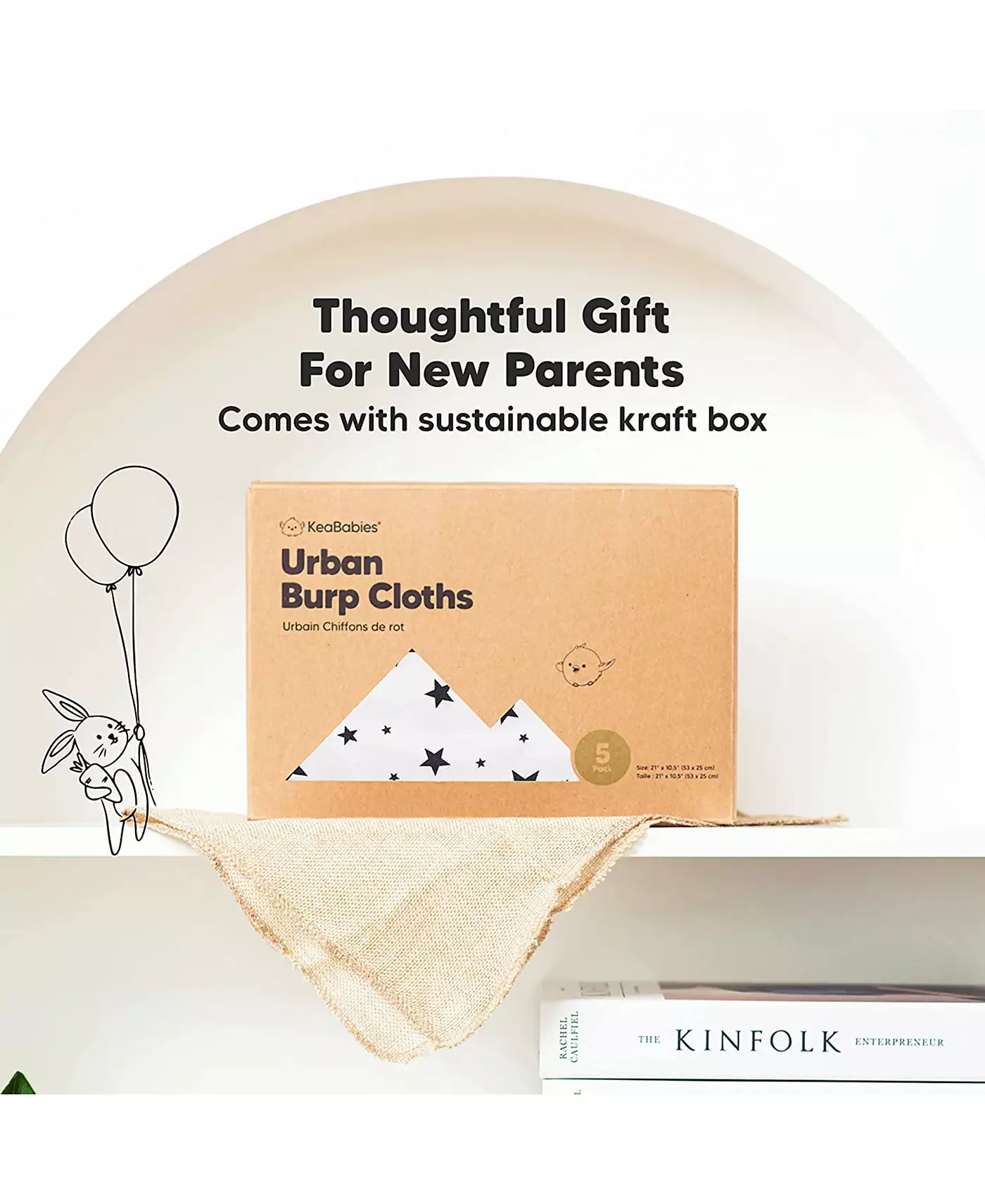 KeaBabies 5pk Urban Baby Burp Cloths, органические салфетки для срыгивания для младенцев, салфетки для срыгивания для девочек и мальчиков