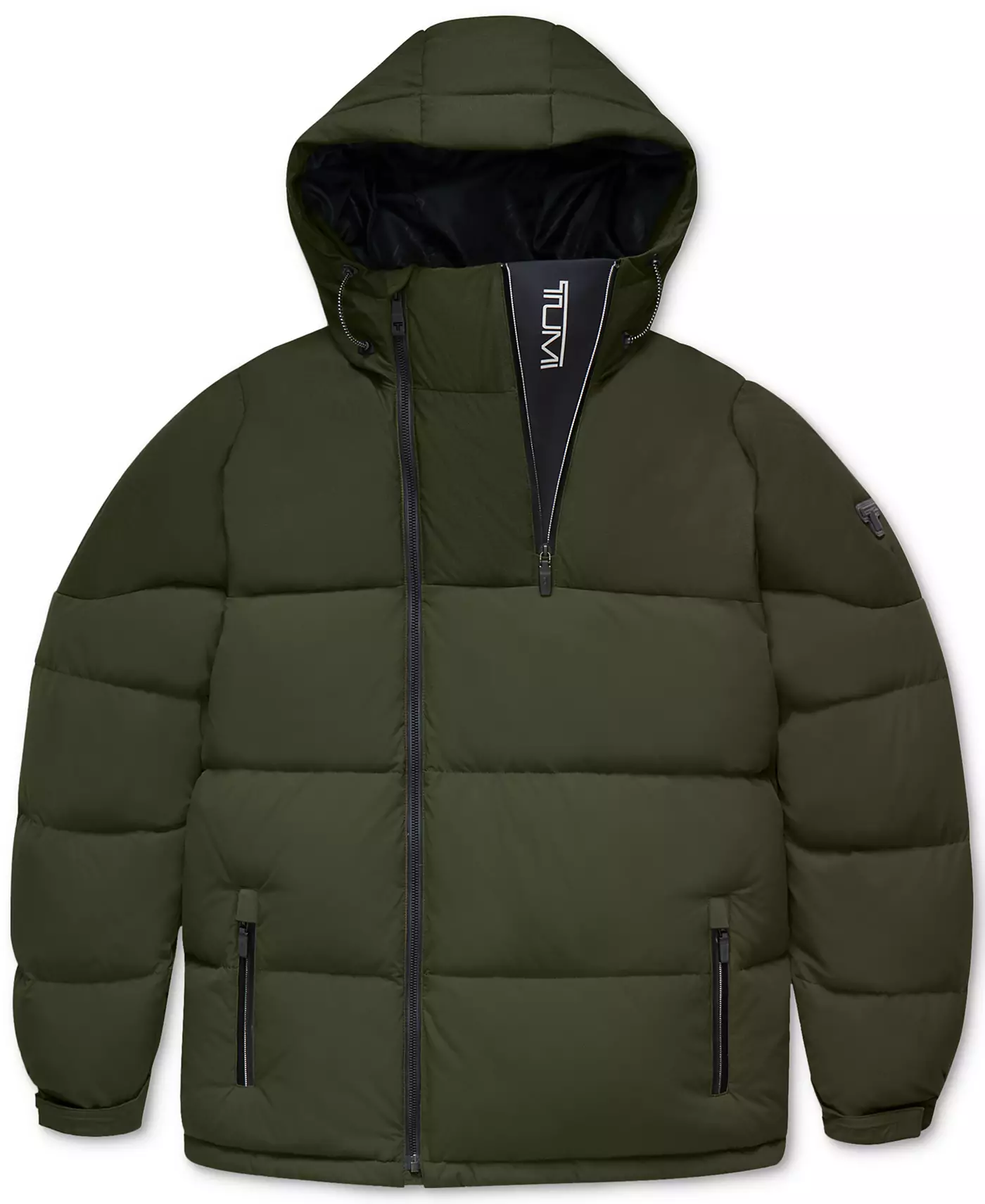 Мужская асимметричная куртка TUMI Premium Down Fill Heavyweight Puffer с застежкой-молнией