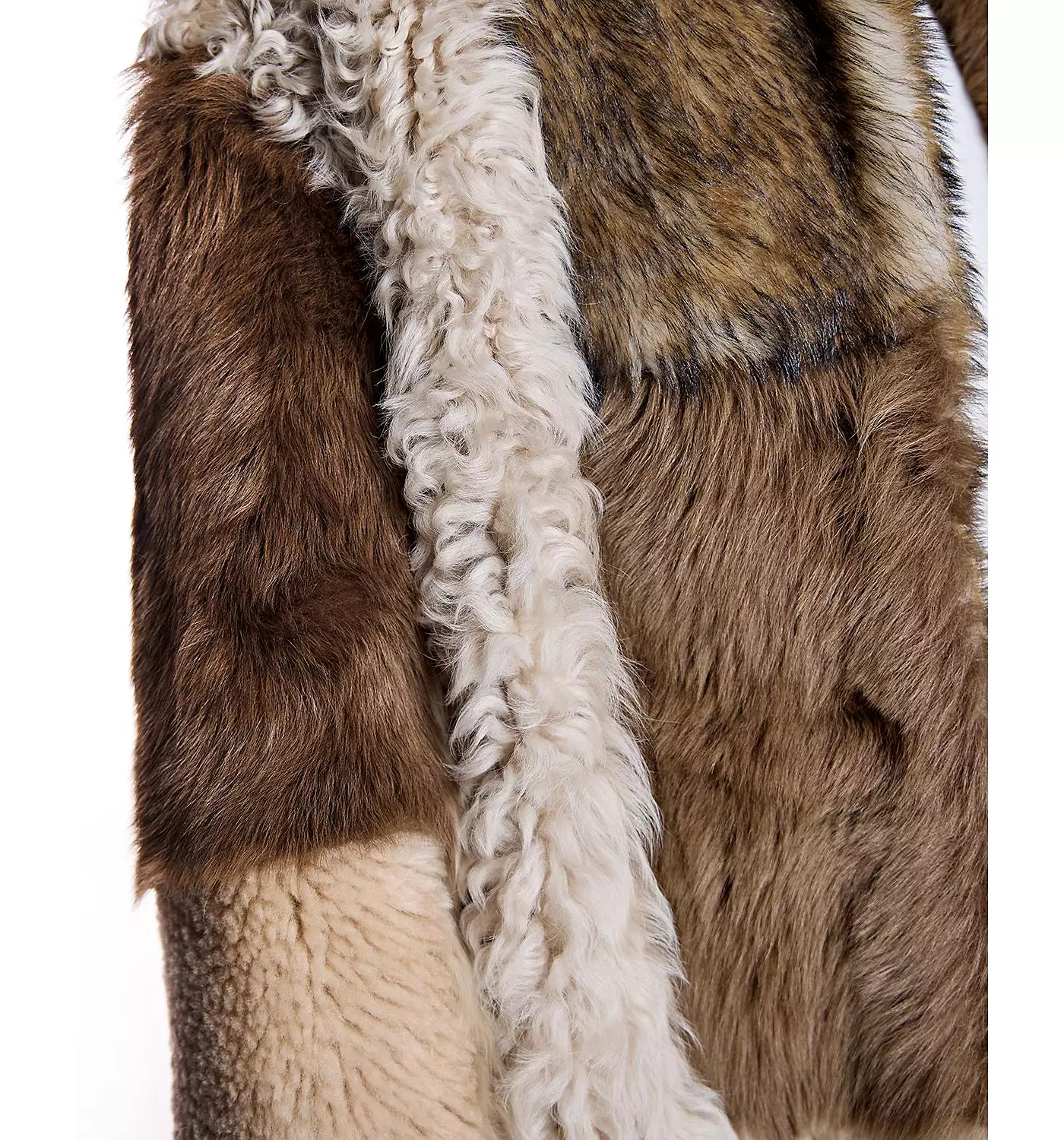 Женское пальто из овчины в стиле пэчворк Julia & Stella By Maximilian