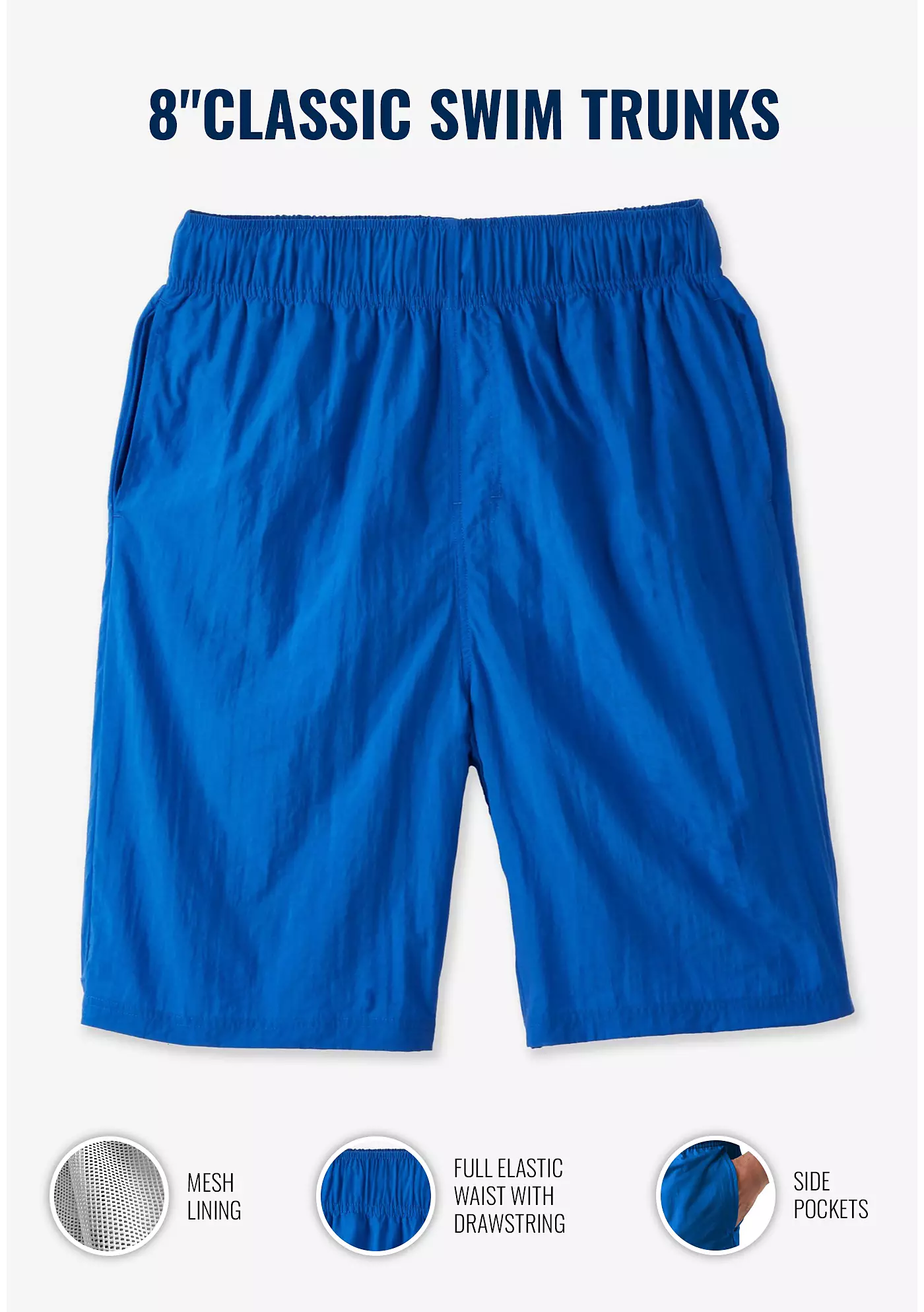 Плавки-шорты KingSize Big & Tall Classic 8 дюймов