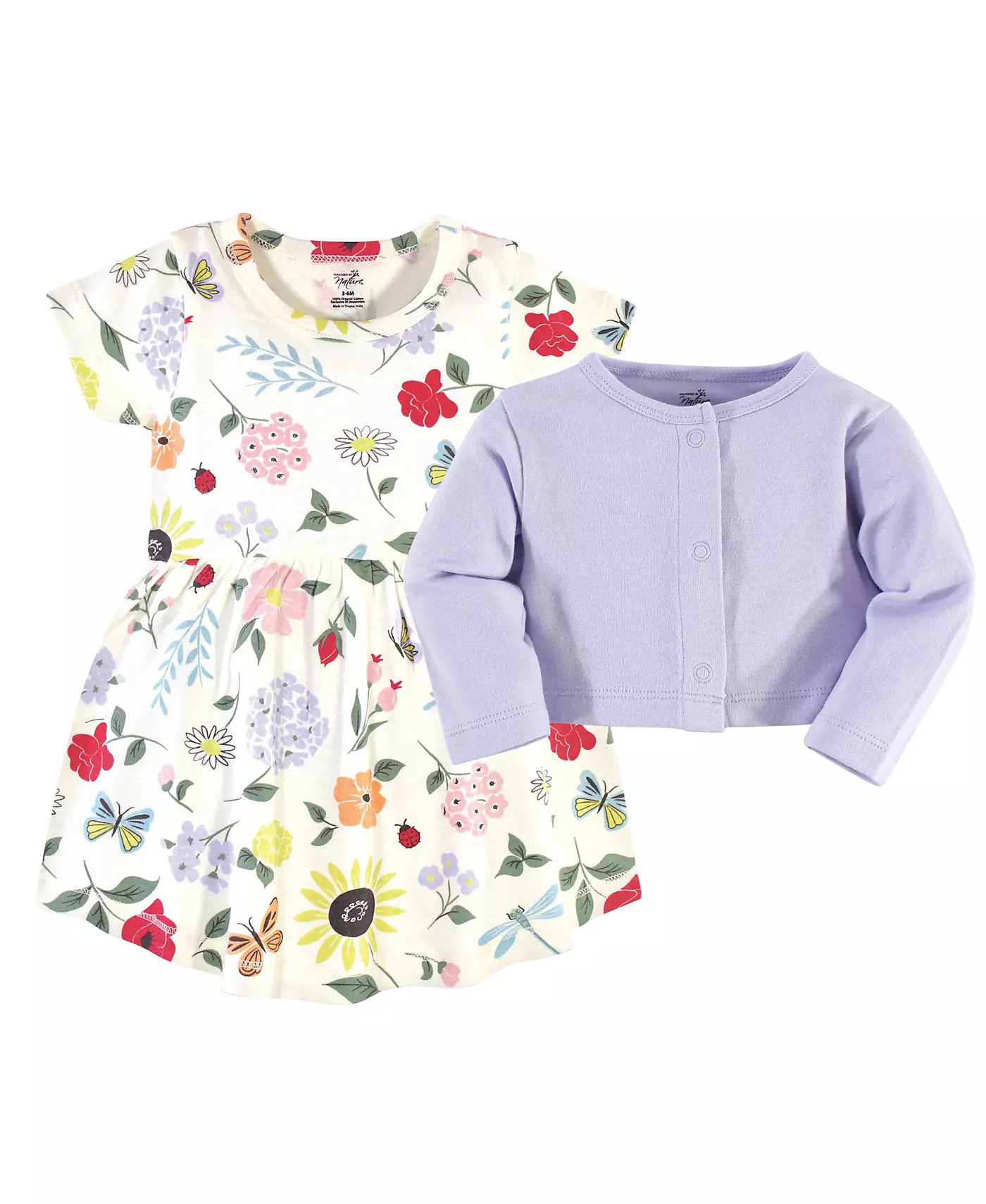 Комплект из 2 предметов: платье и кардиган из органического хлопка для девочек от Touched by Nature