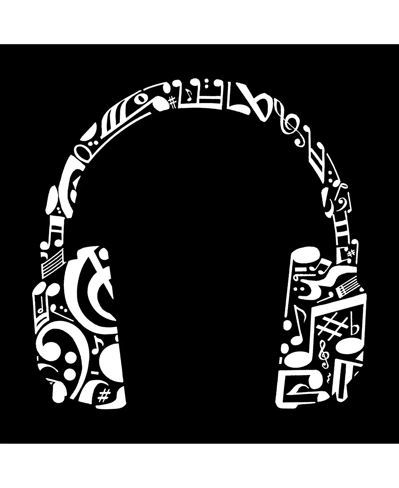 Наушники LA Pop Art Music Note - Маленькая сумка-тоут с надписью Word Art