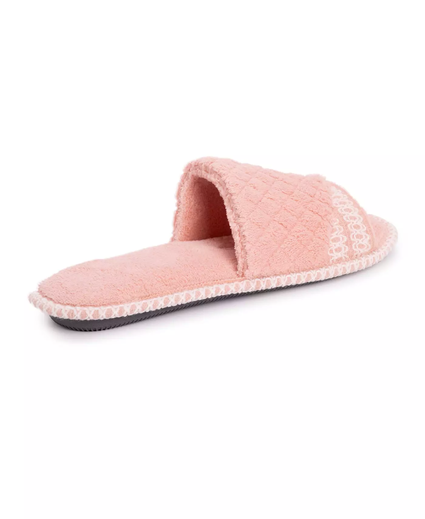 MUK LUKS женские тапочки Sally с открытым носком, розовое золото, большой размер